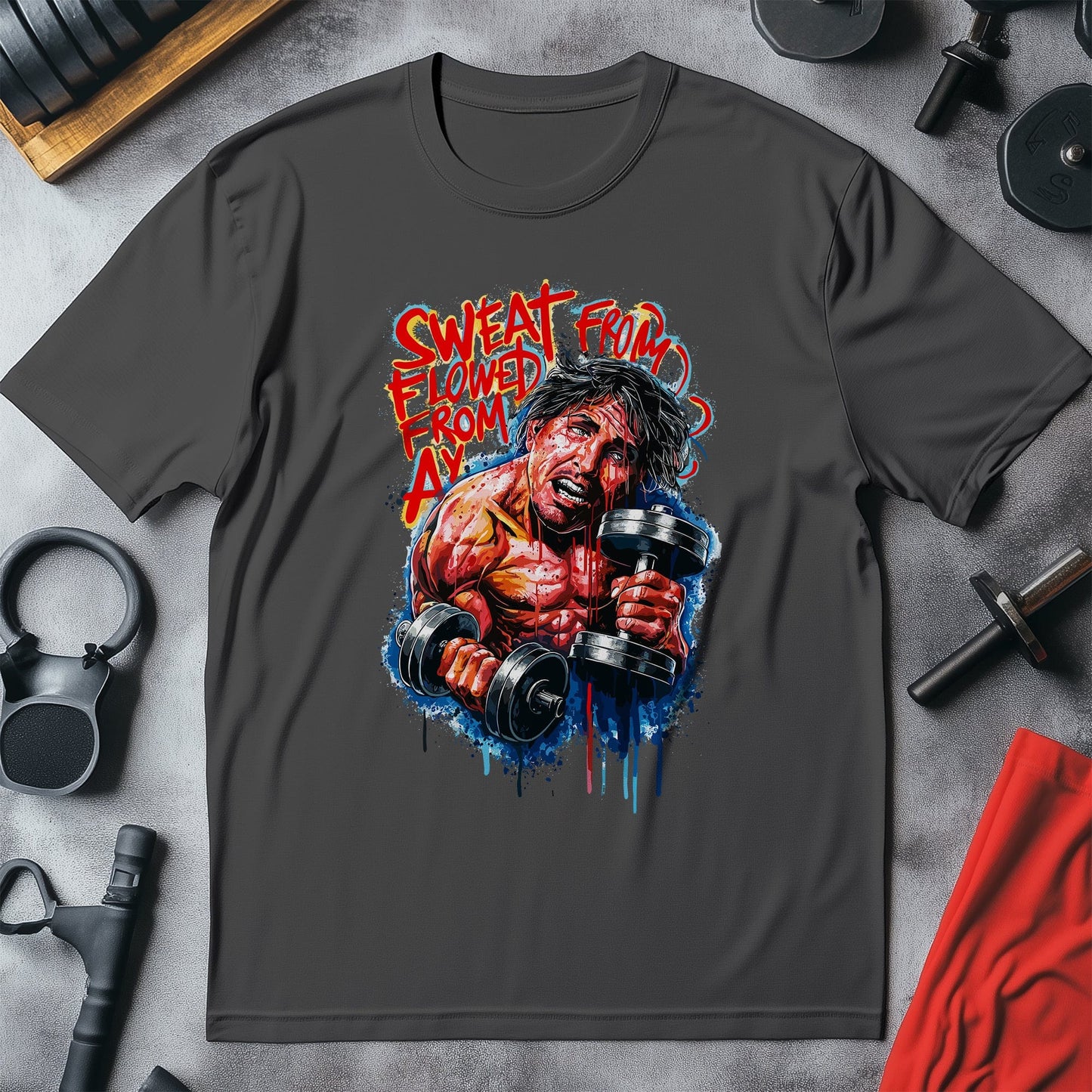 Gym 13  Sweat from T-shirt
