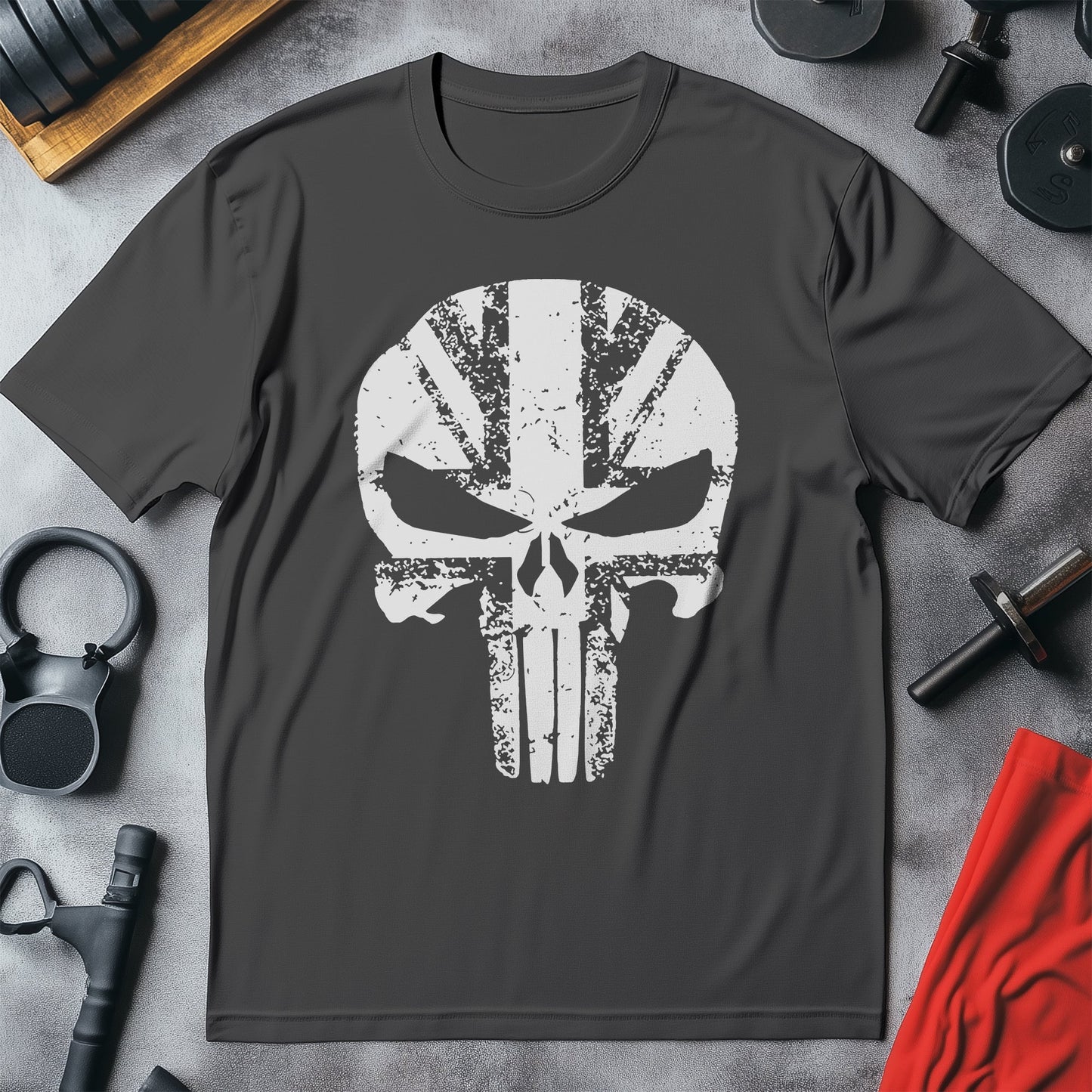 UK Skull Distressed T-Shirt -