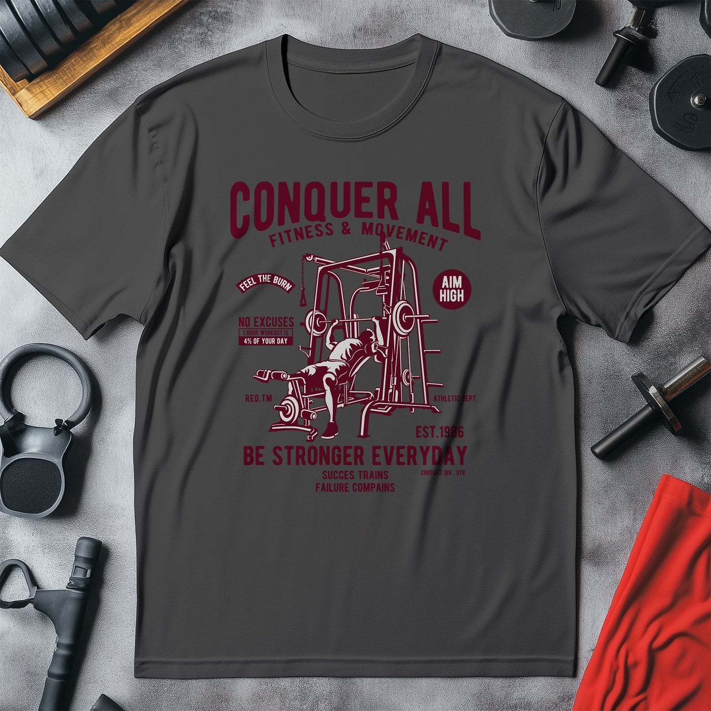 Conquer All Fitness T-Shirt ‚Äì Funny