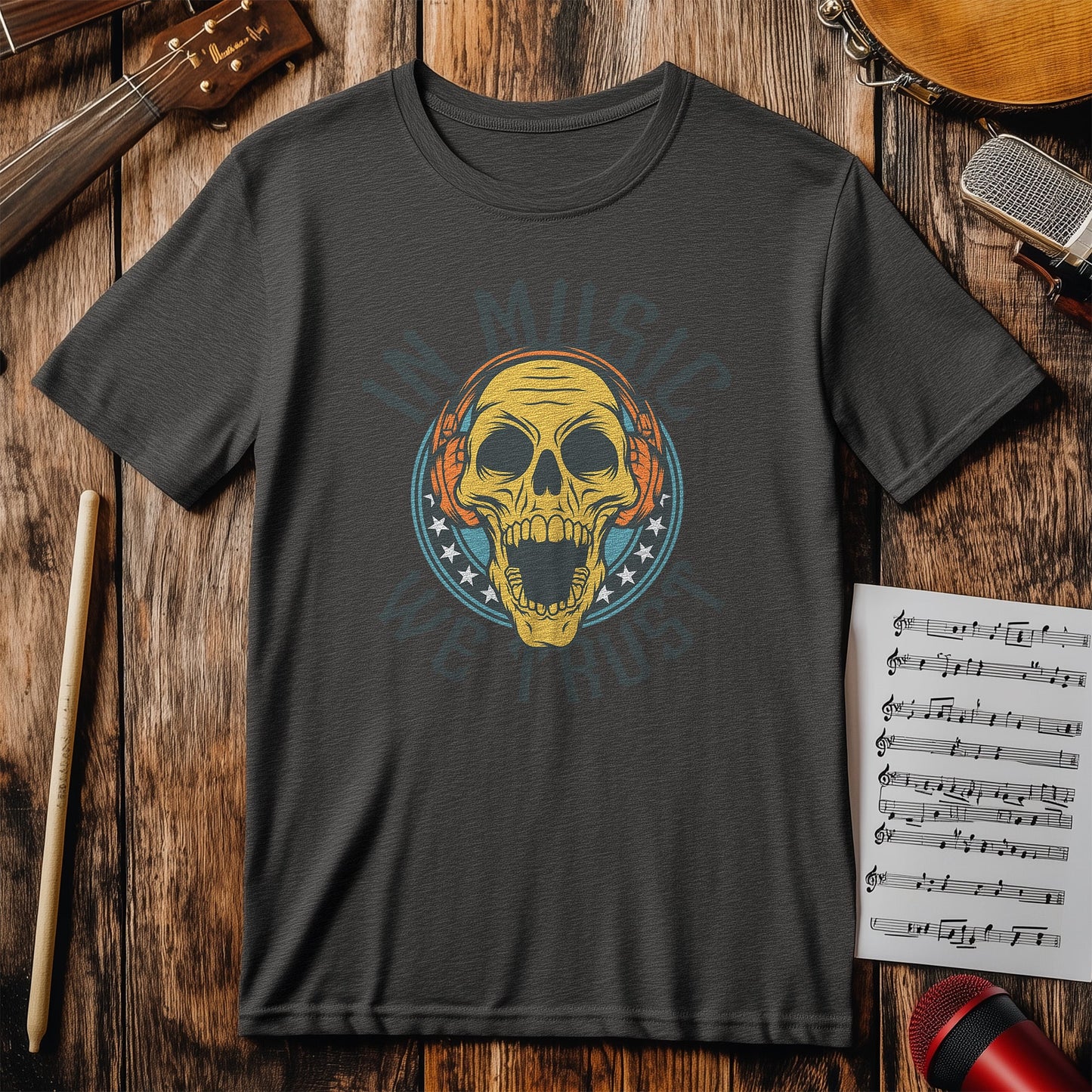 In Music We Trust Skull T-Shirt -