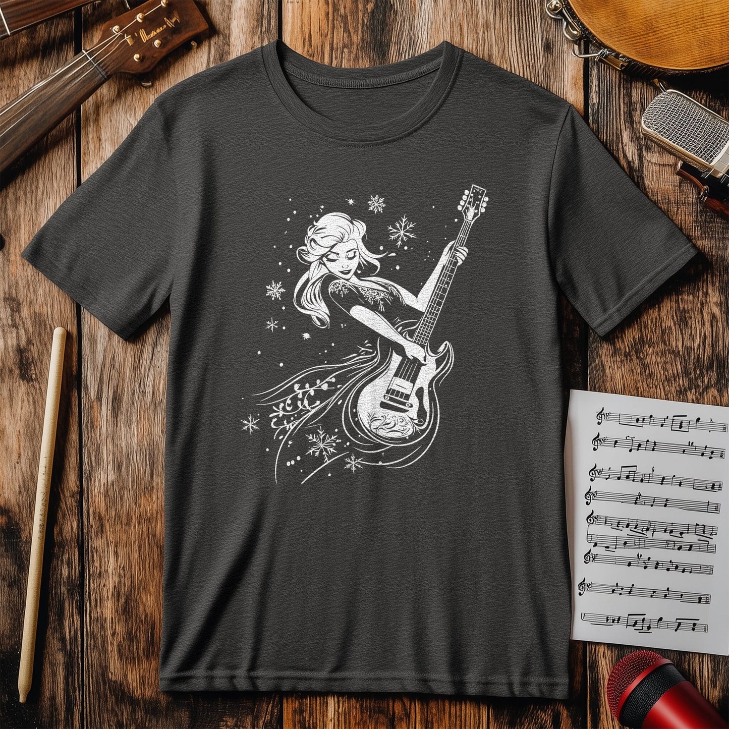 Queen Elsa Rockin' the Guitar T-Shirt