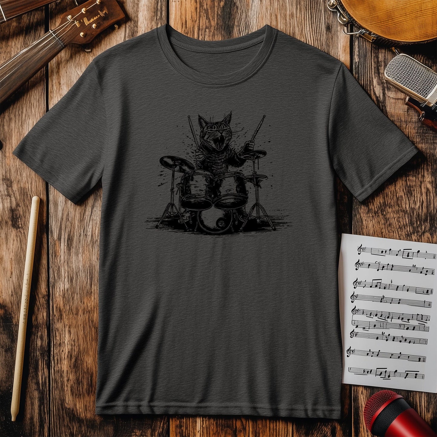 Cat Drummer T-Shirt