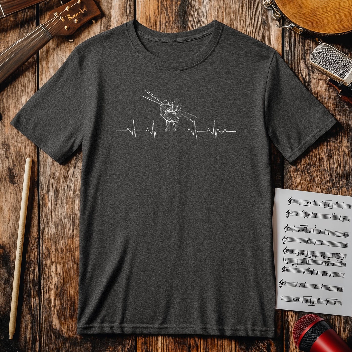 Drummer Fist Heartbeat t-shirt