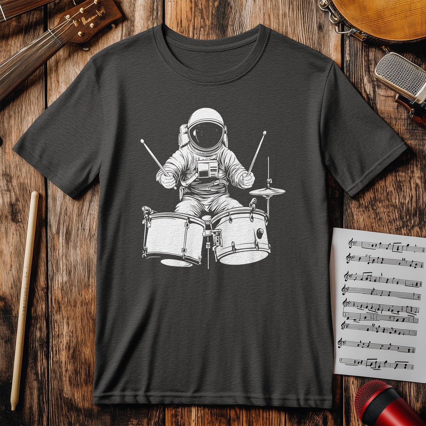 Astronaut Drummer T-Shirt