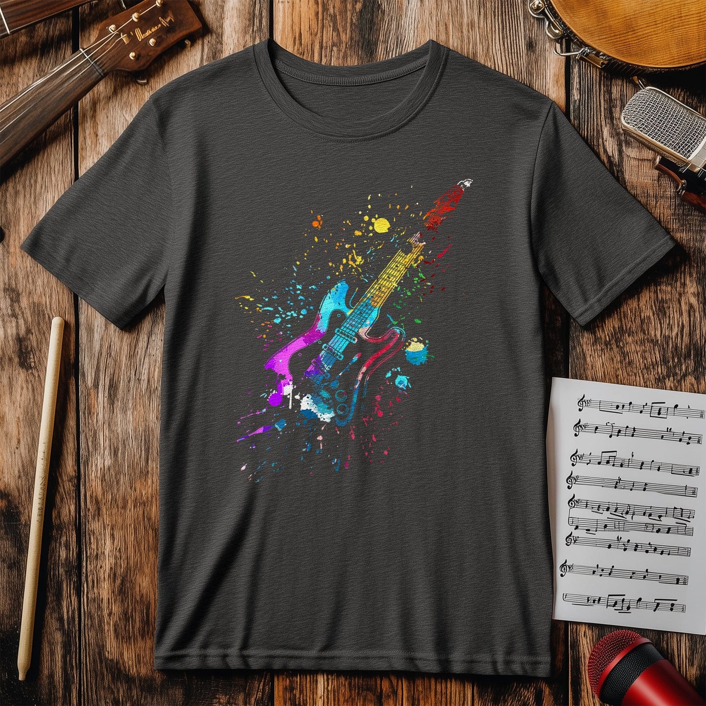 Guitar Neon Splash T-Shirt
