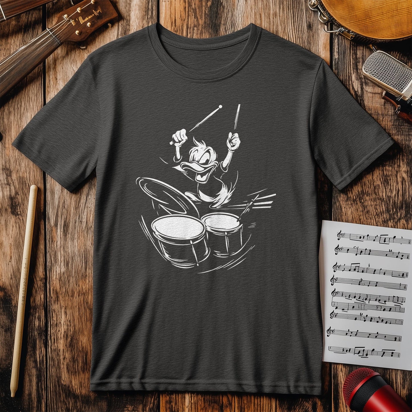 Quacking Beats: Duck Drummer T-Shirt -