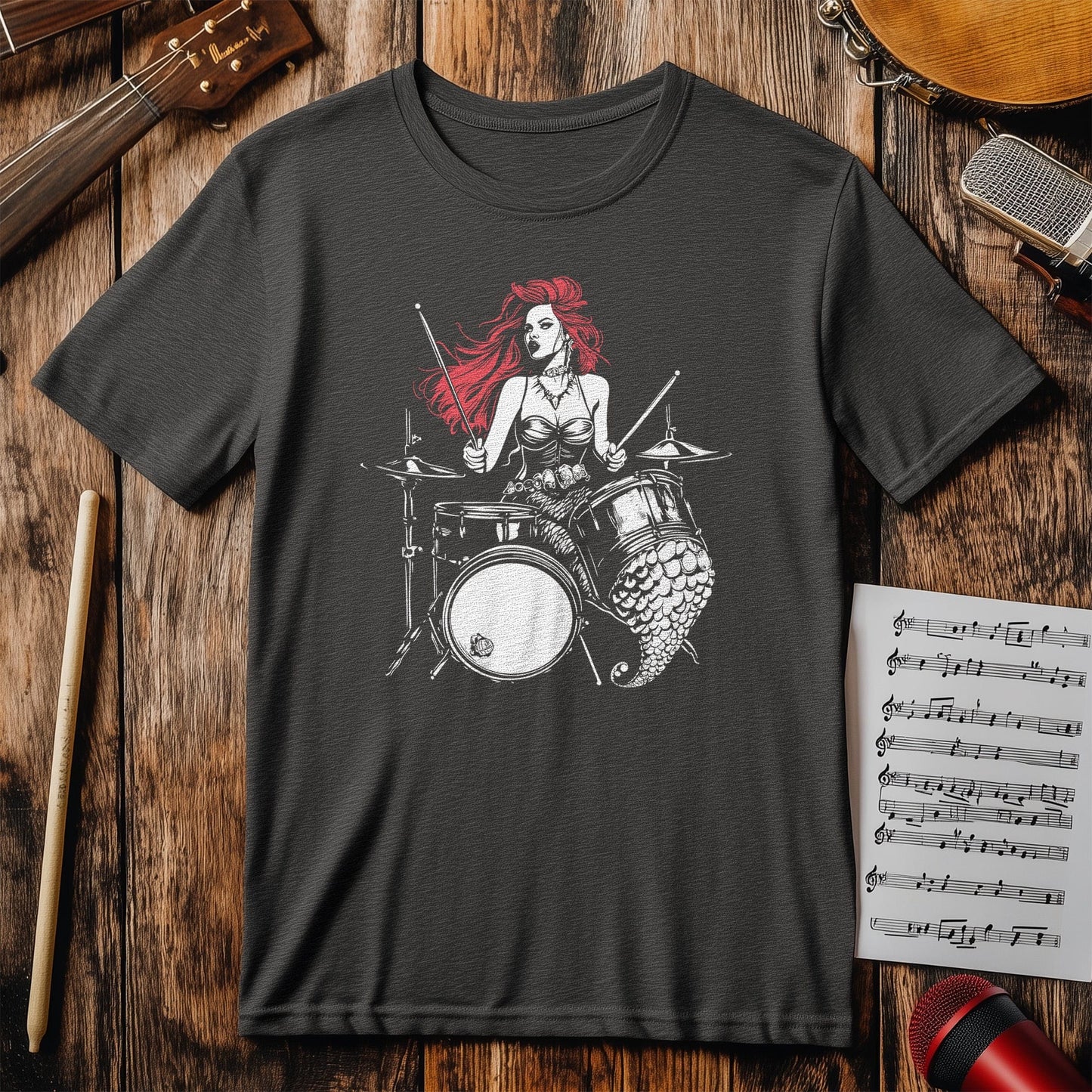 Princess Mermaid Drummer T-shirt -