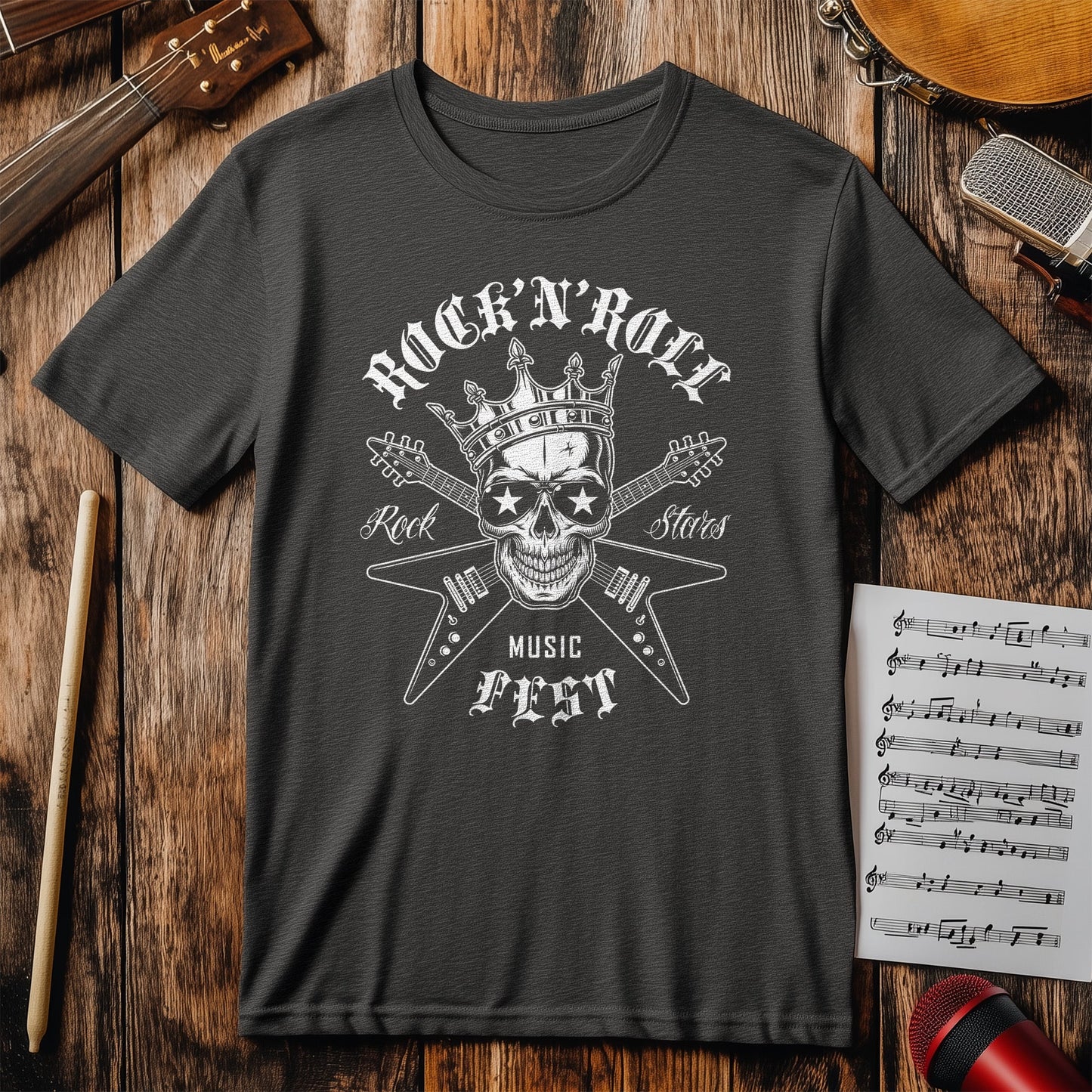Rock 'n Roll Skull T-Shirt - Unleash