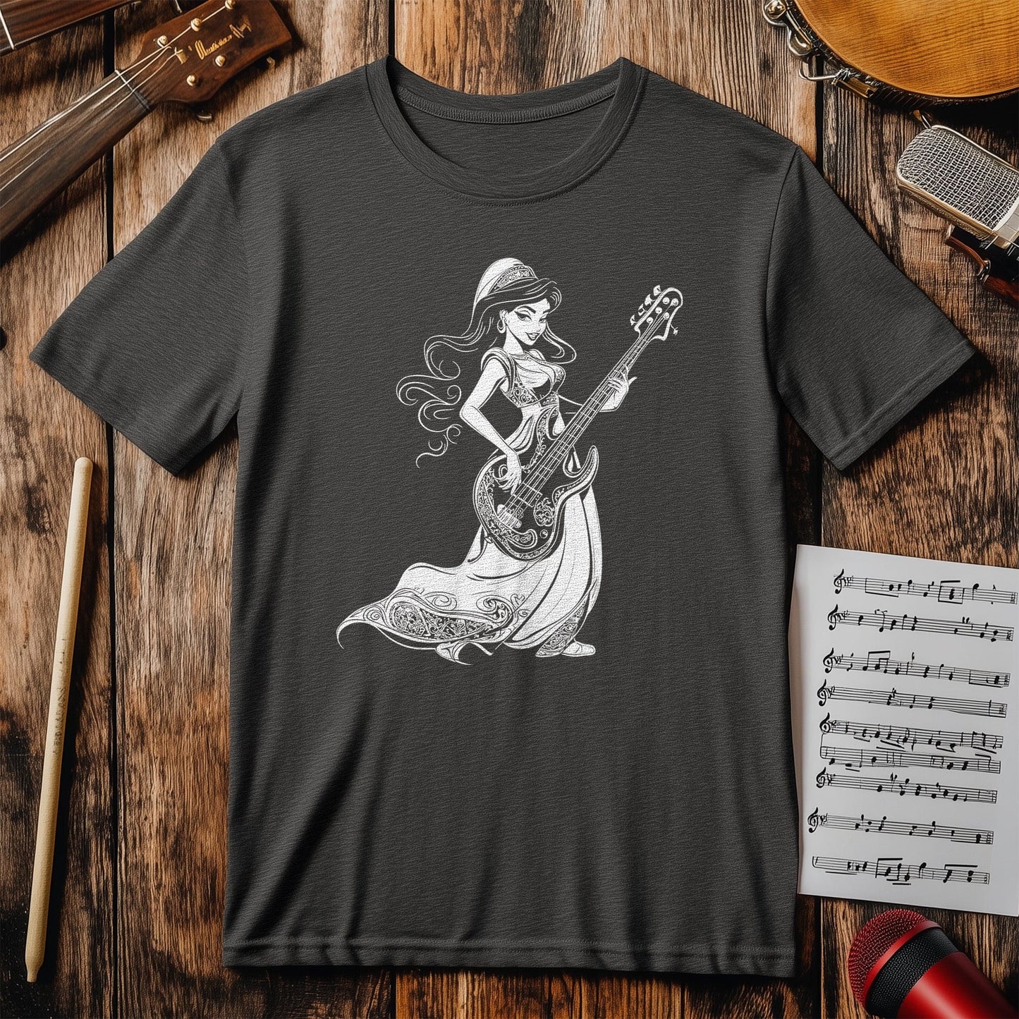 Princess Jasmine Guitar T-Shirt