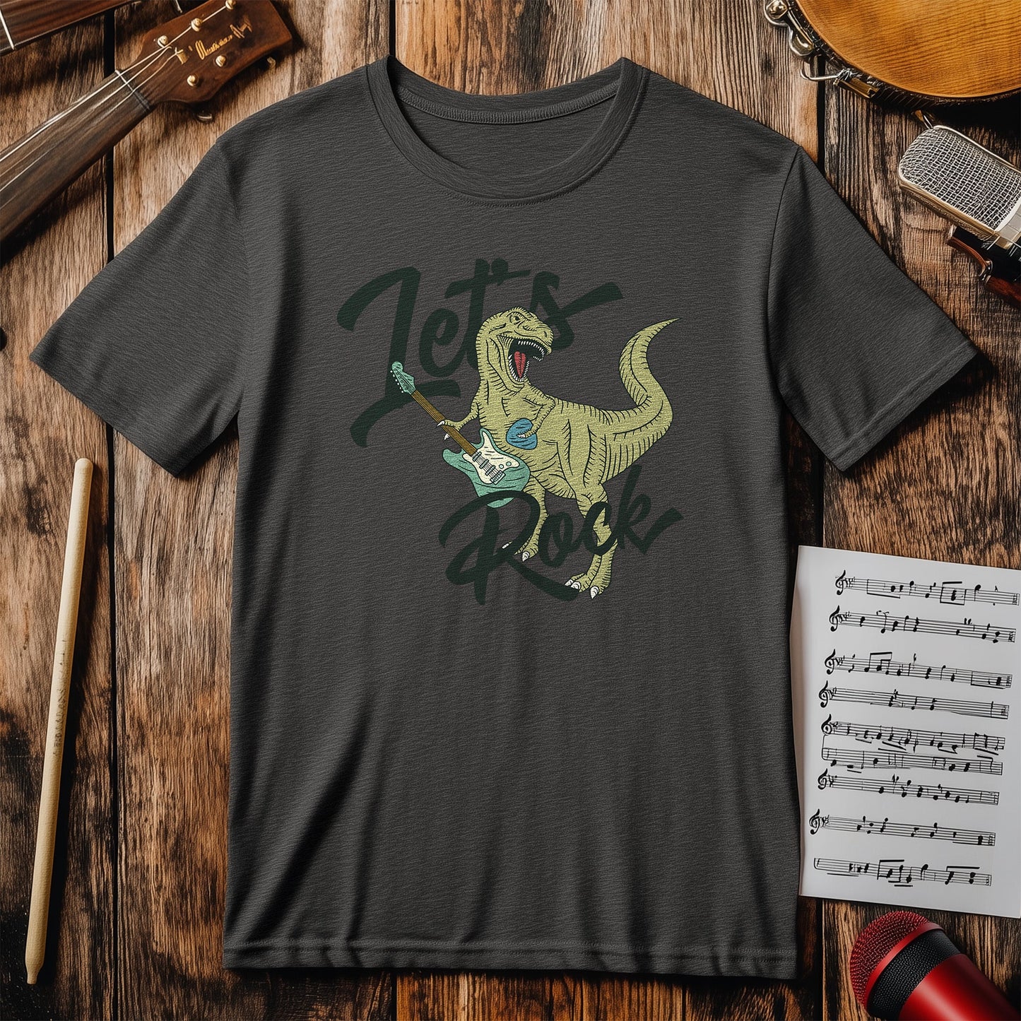 T-Rex Lets Rock T-Shirt