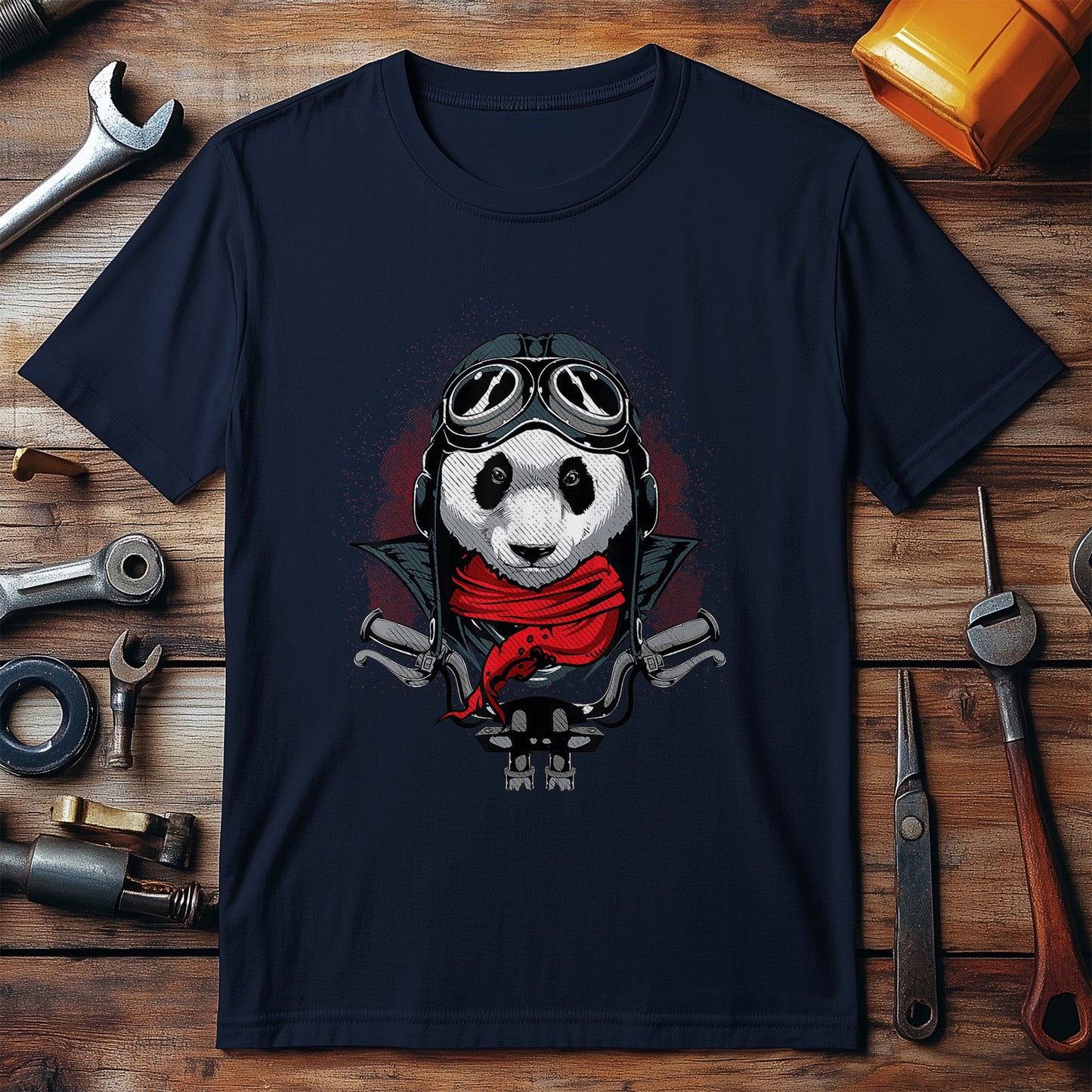 Panda Motorcycle Biker T-Shirt -