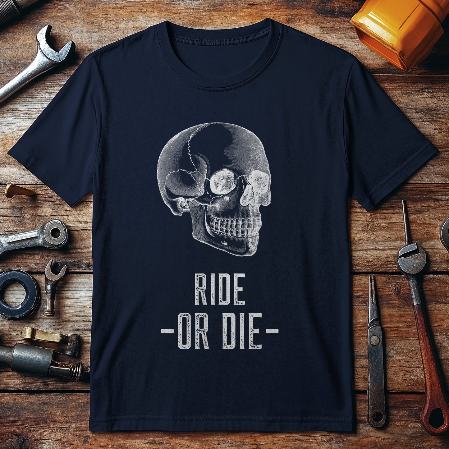 Ride or Die Biker T-Shirt - Skull