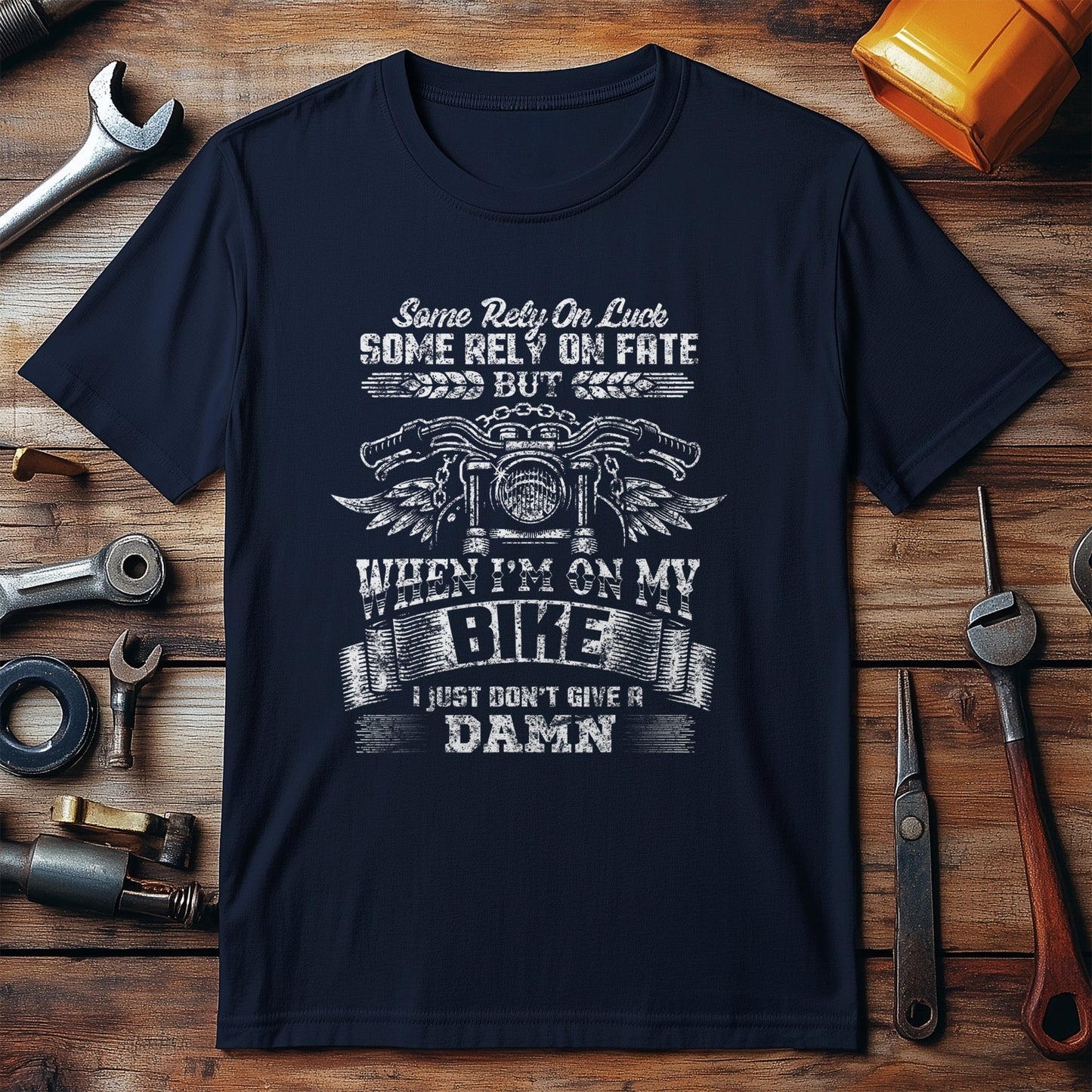 Motorcycle Biker T-Shirt - Luck Be a