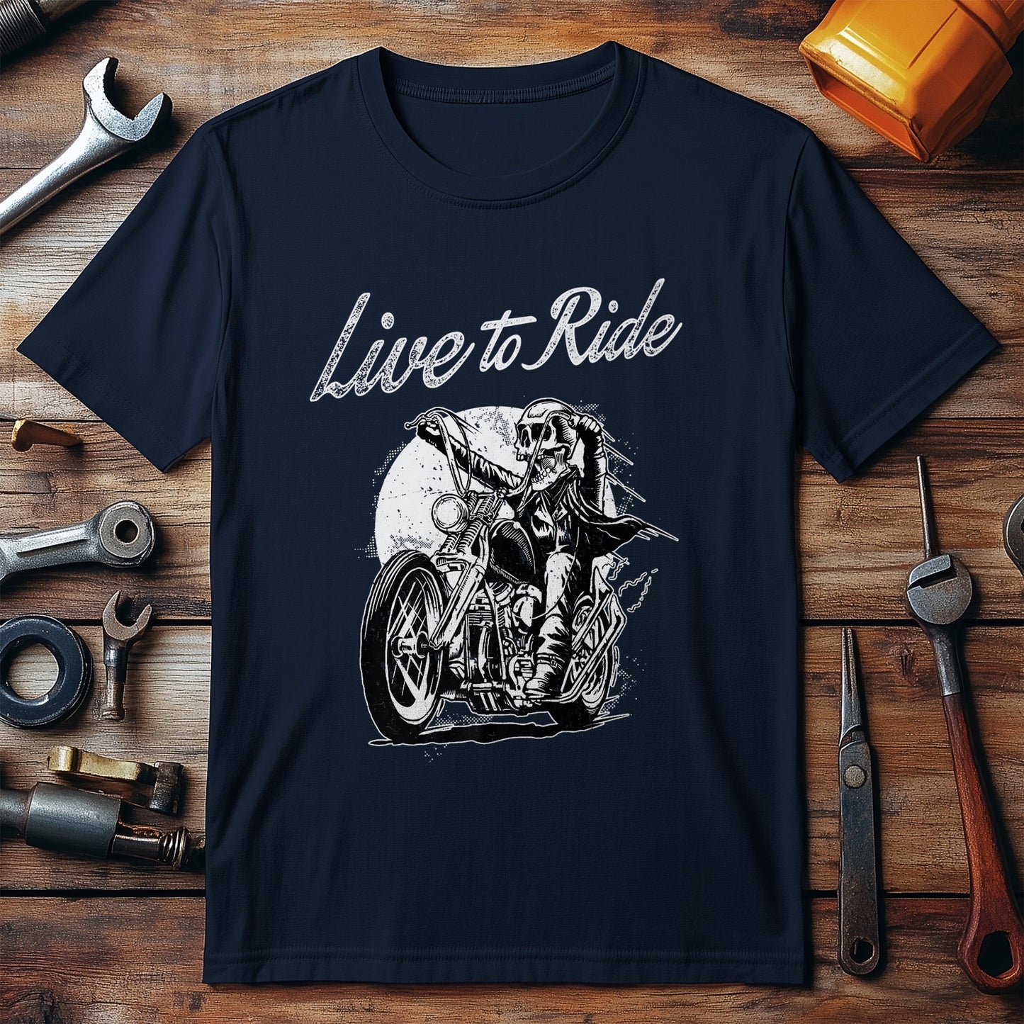 Skull Rider Motorcycle Biker T-Shirt