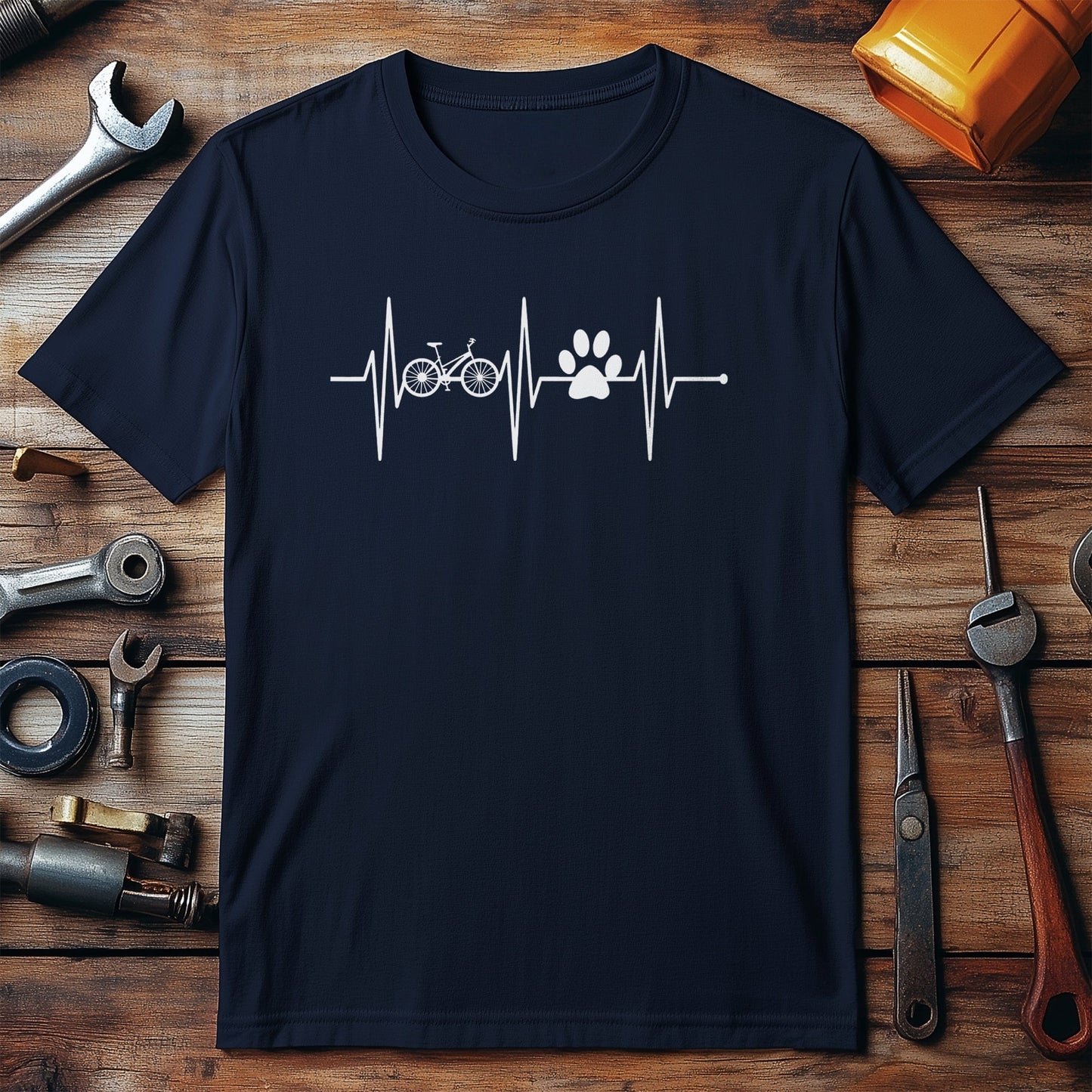 Cycling Heartbeat and paw  T-Shirt