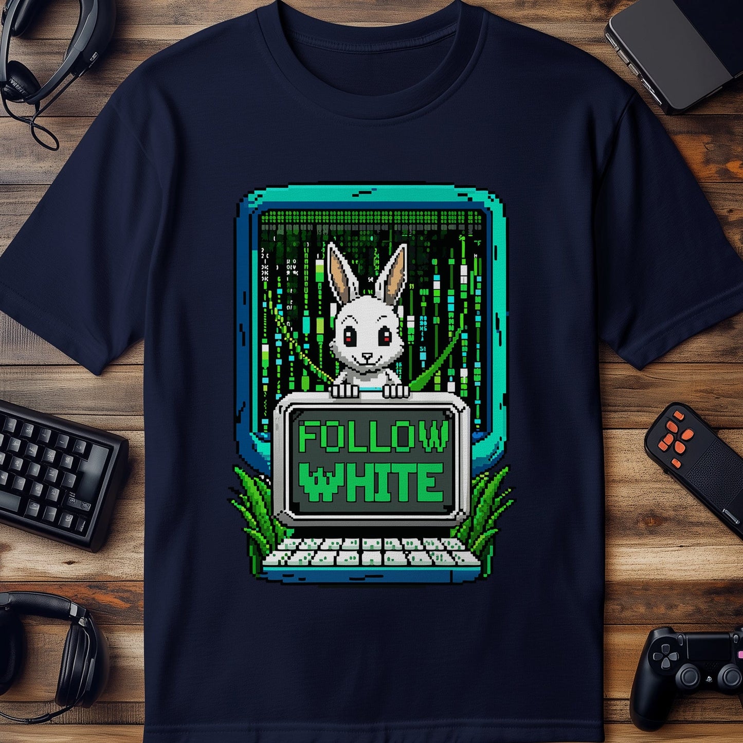 Pixel 25 T-Shirt: Hilarious Rabbit on a Computer