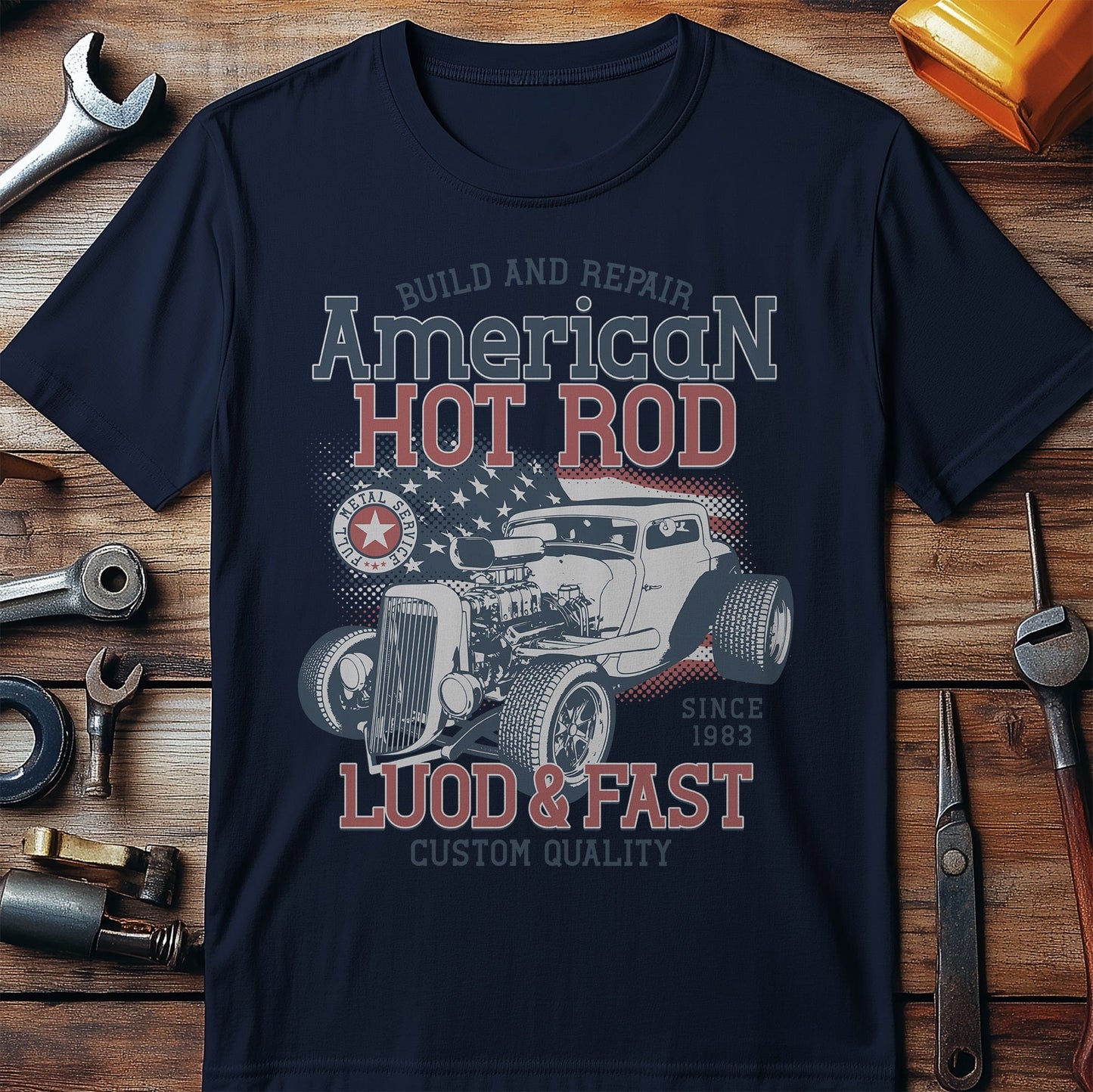 HotRod American Flag T-Shirt