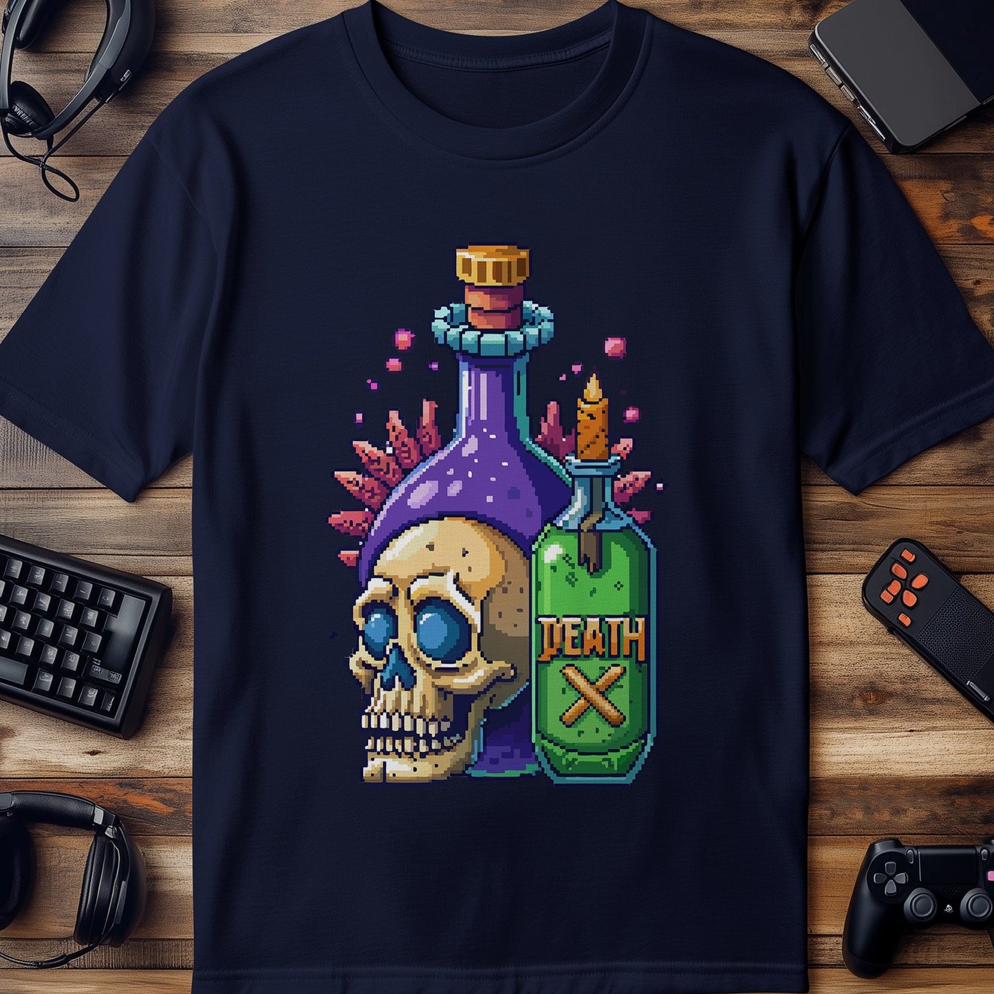 Pixel 30 Skull & Bottle T-Shirt Skull