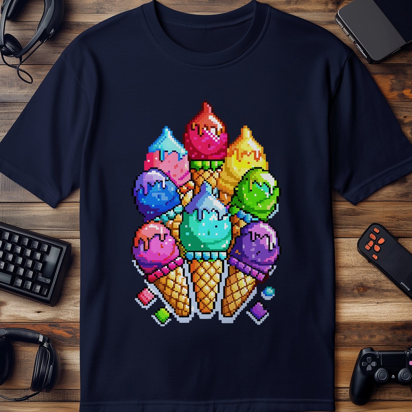 Pixel 51 t-shirt  ice cream cones.