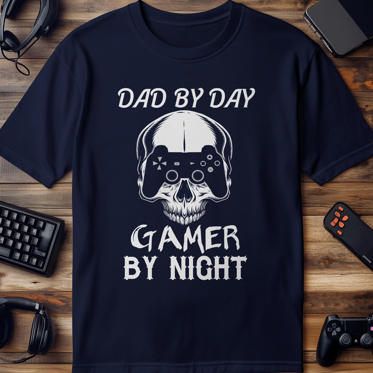 Gamer Dad by Day, Skull by Night T-Shirt
