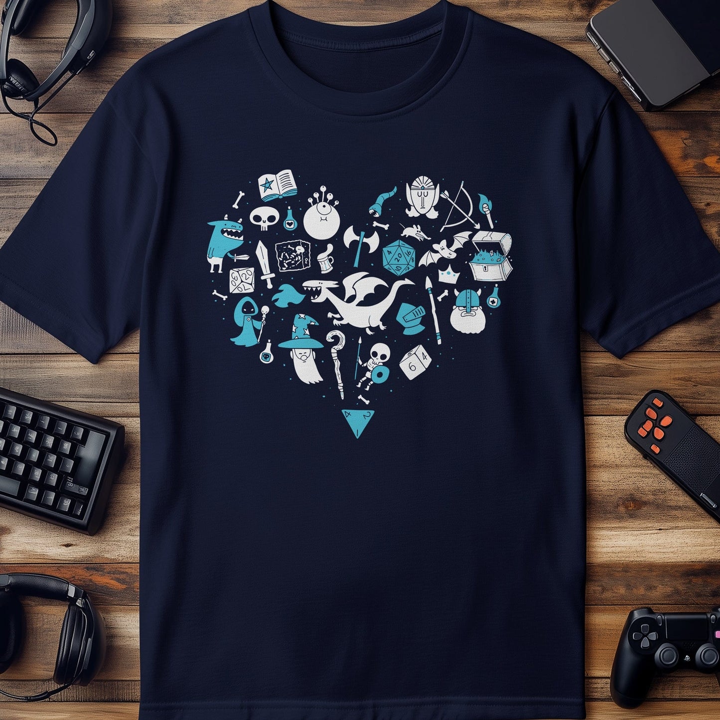 I Love Gaming Heart-Shaped T-Shirt