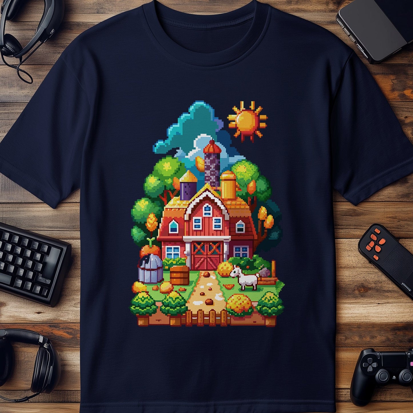 Pixel 32 T-Shirt - Funny Retro Farm