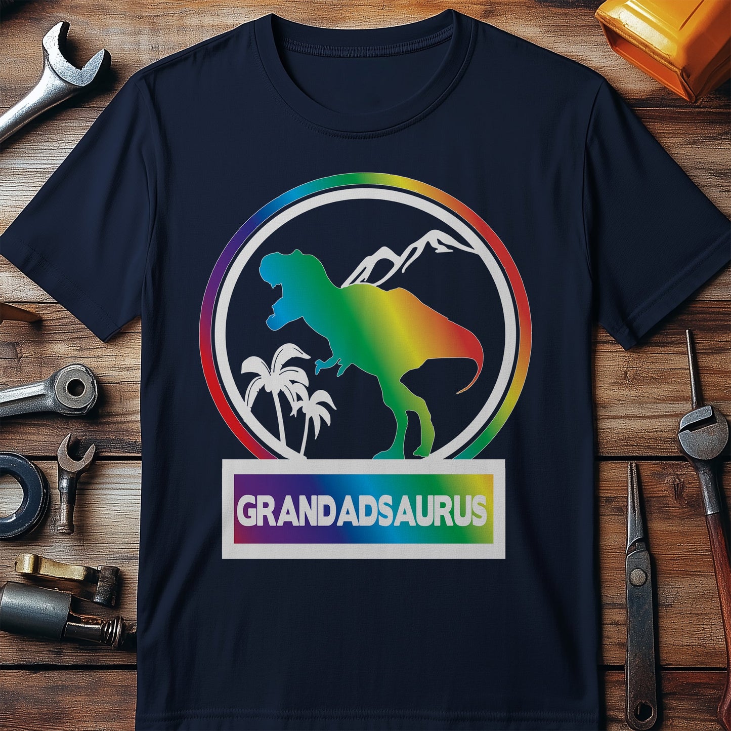 Rainbow Grandadsaurus T-shirt