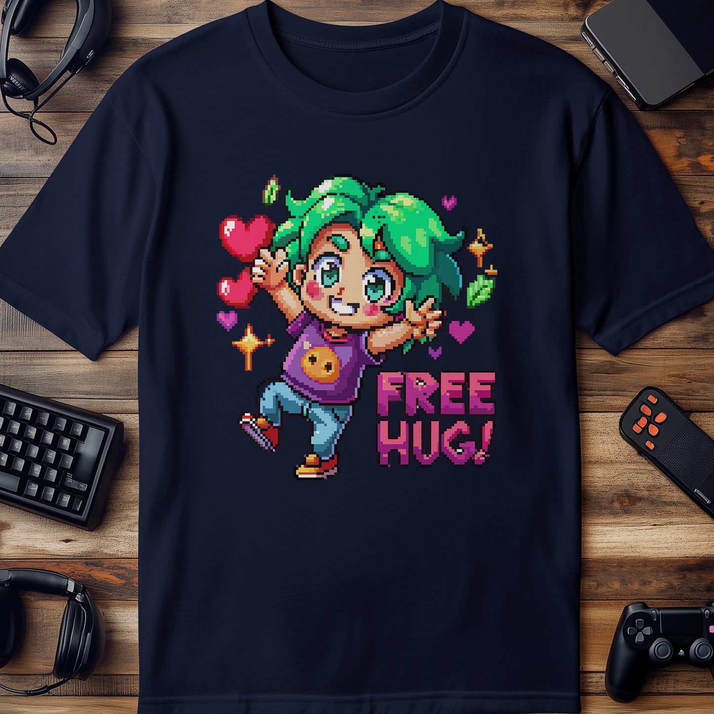 Pixel 95 T-Shirt Free hug