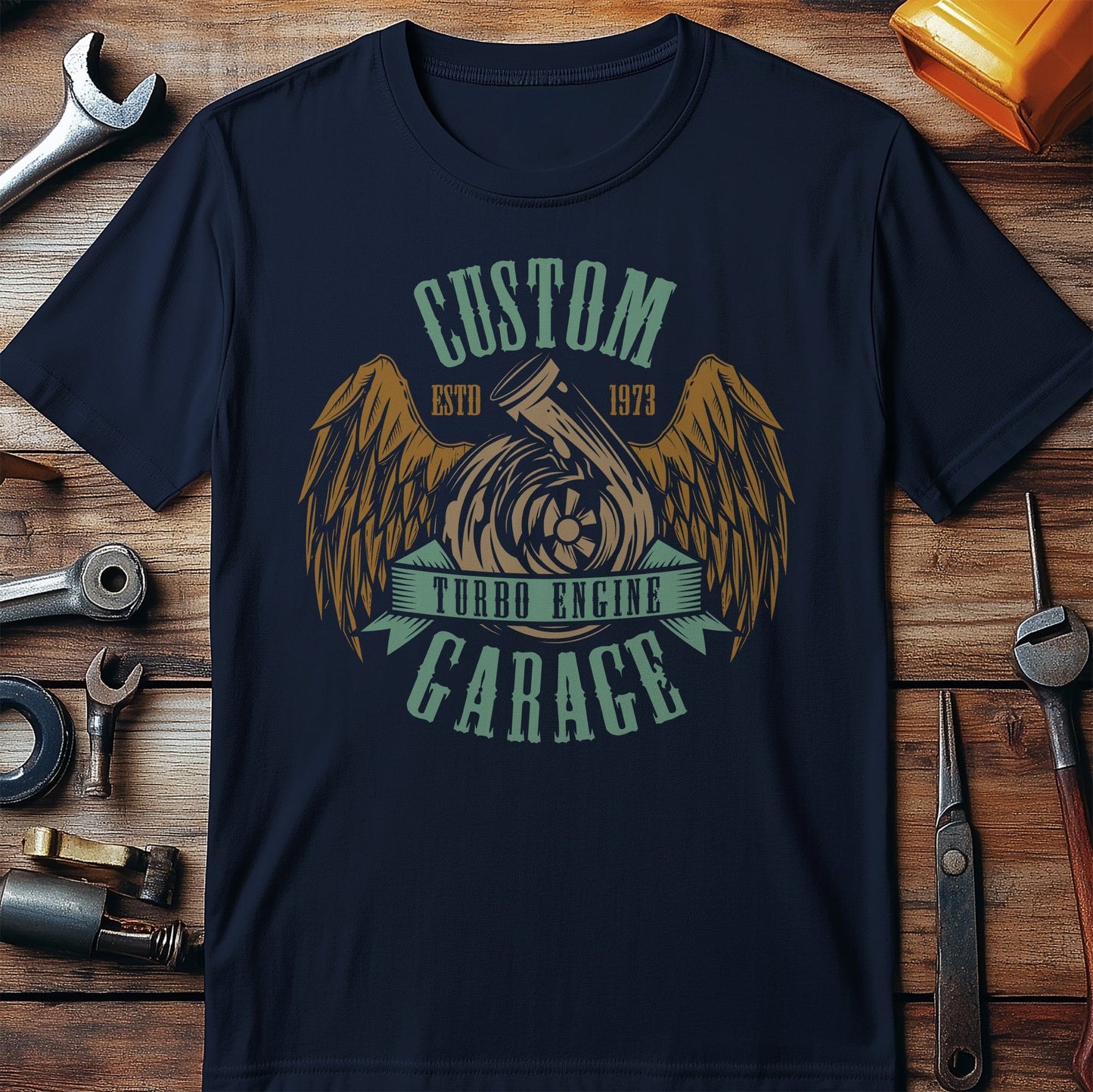 Custom Turbo Engine Garage T-shirt