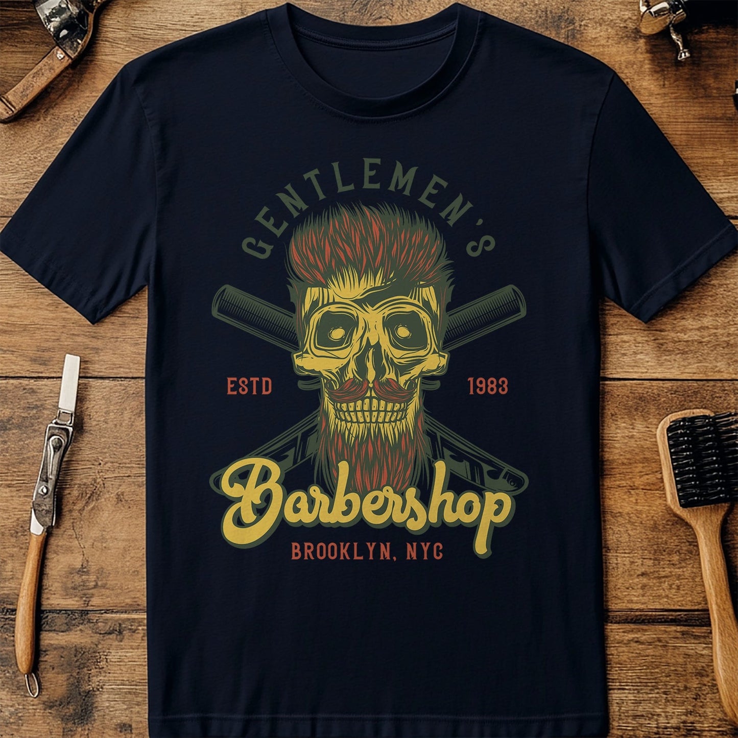 Barber Razor Skull T-Shirt