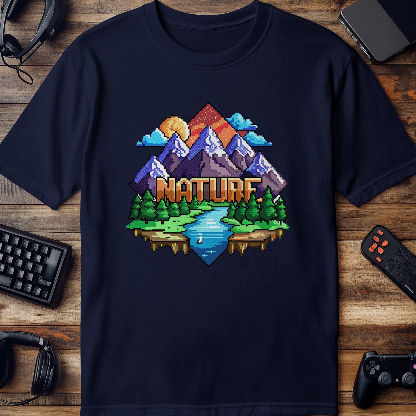 Pixel 100 T-shirt Retro Mountain
