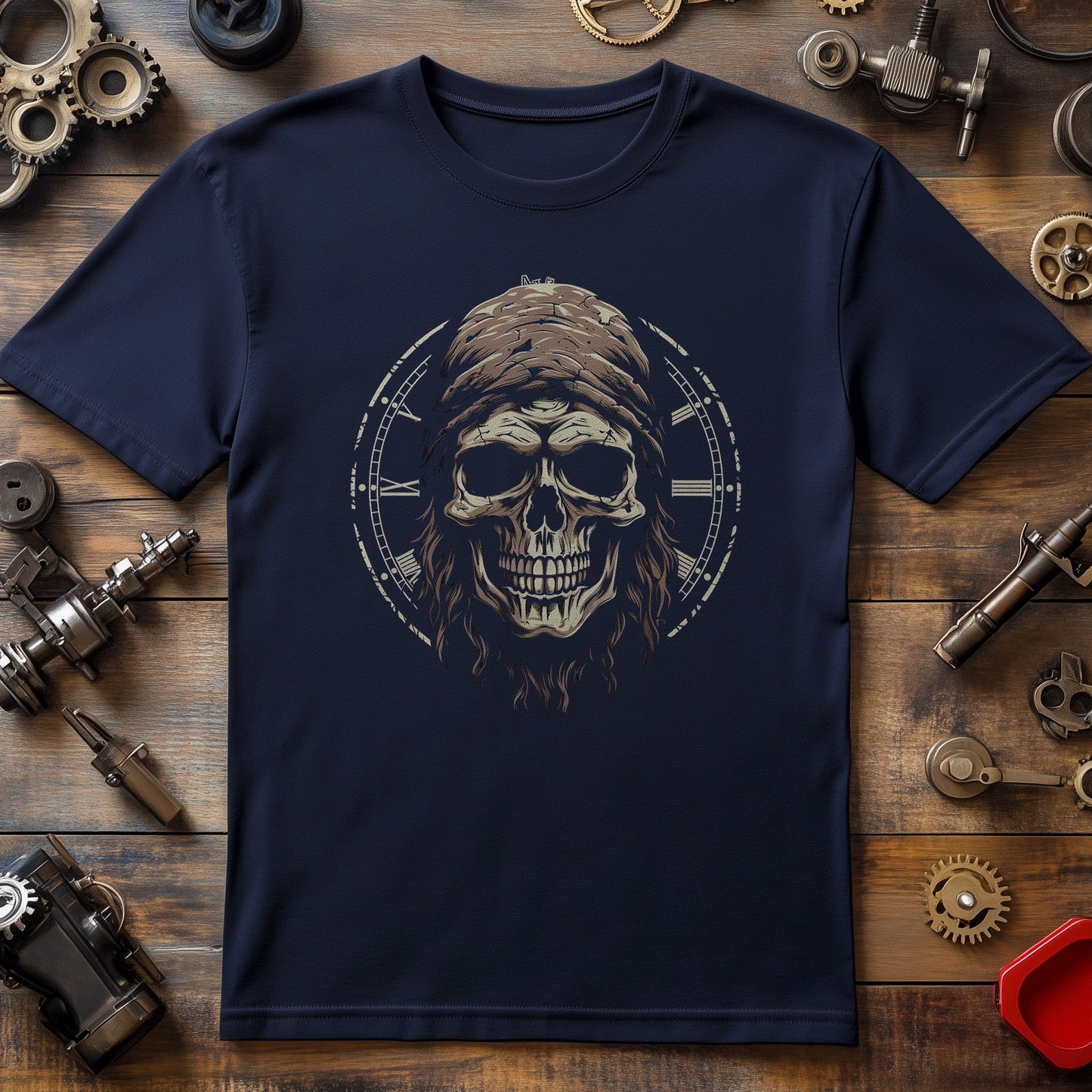 Time-Skull-2 T-shirt: Bearded Skull