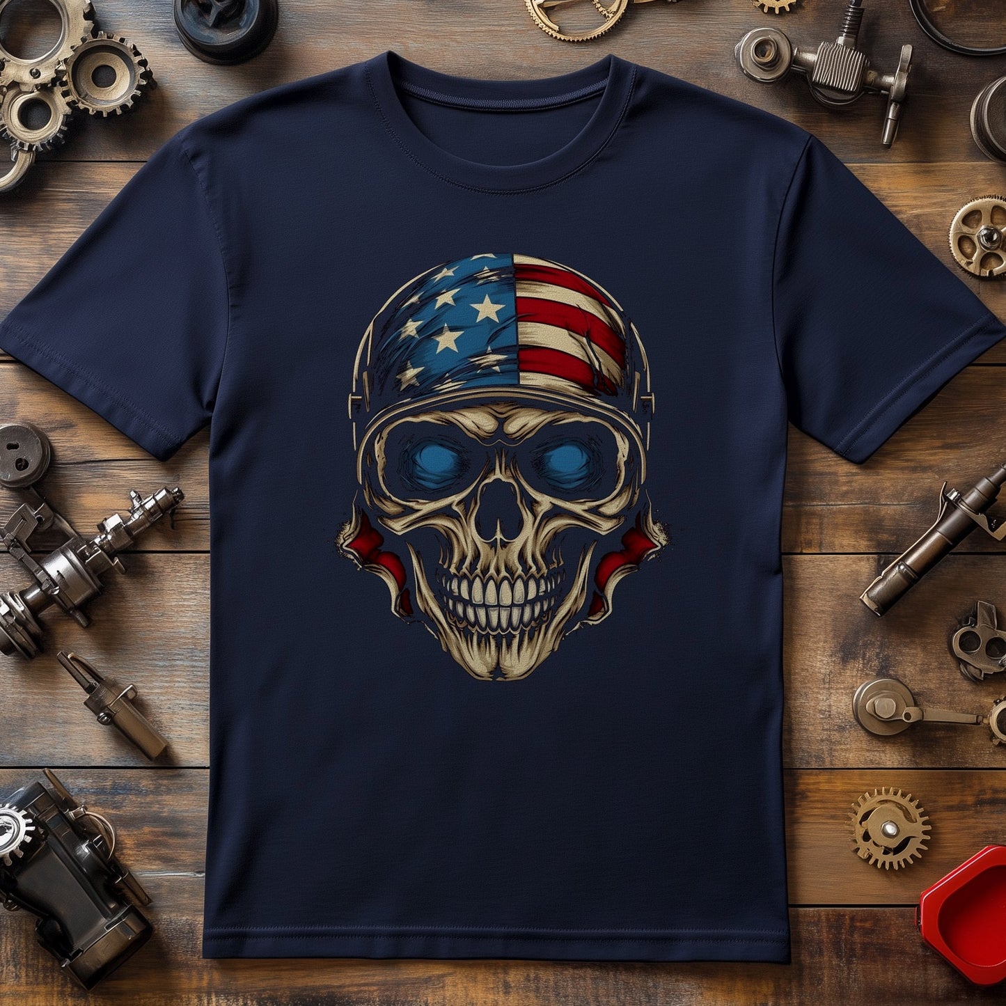 USA Biker Skull T-Shirt - Unleash