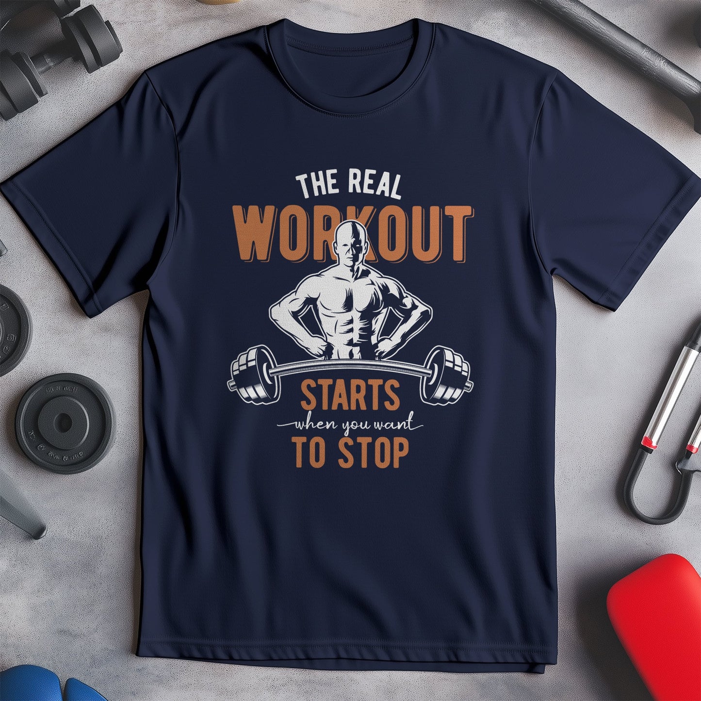 Real Workout Starts t-shirt -