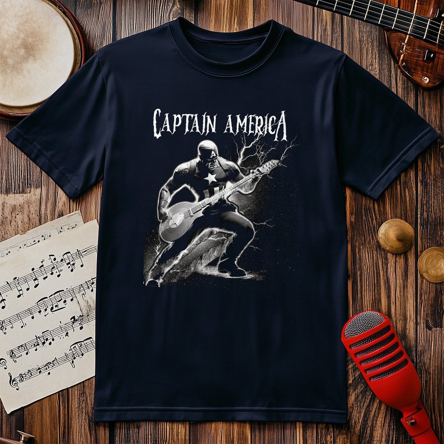 Captain Guitar Rocks T-Shirt - Strum