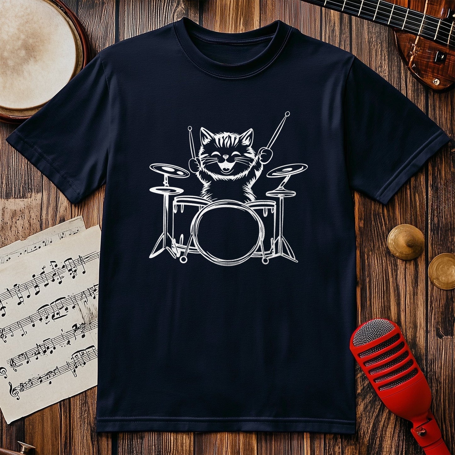 Cat Drummer 2 T-Shirt