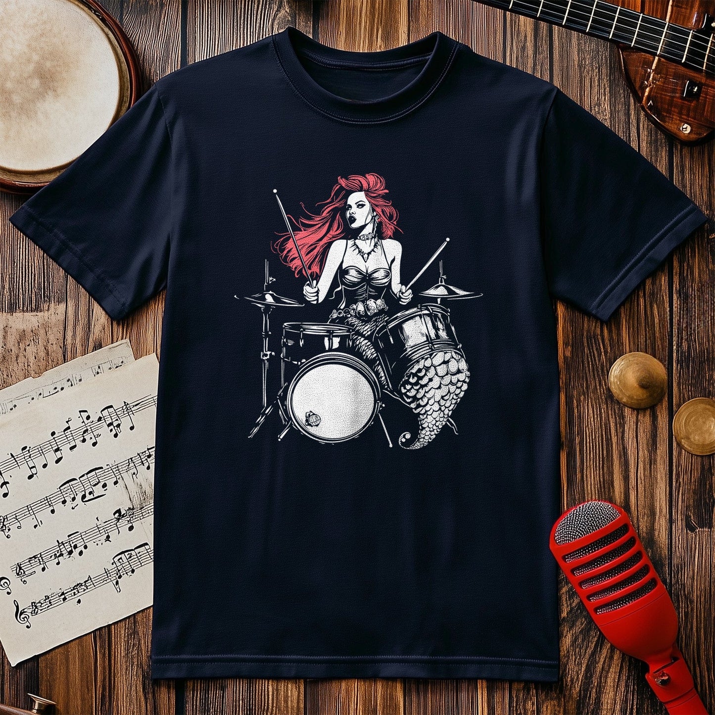 Princess Mermaid Drummer T-shirt -