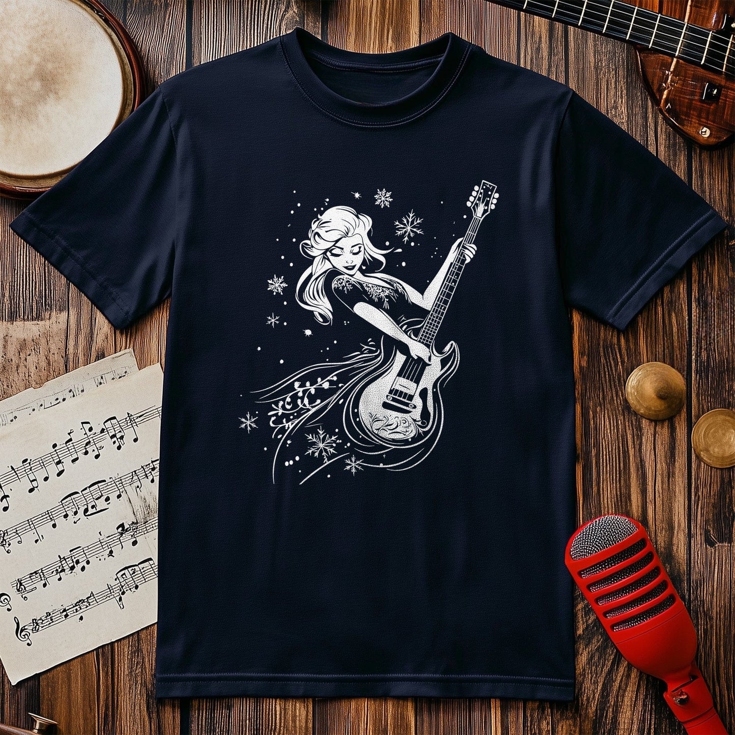 Queen Elsa Rockin' the Guitar T-Shirt