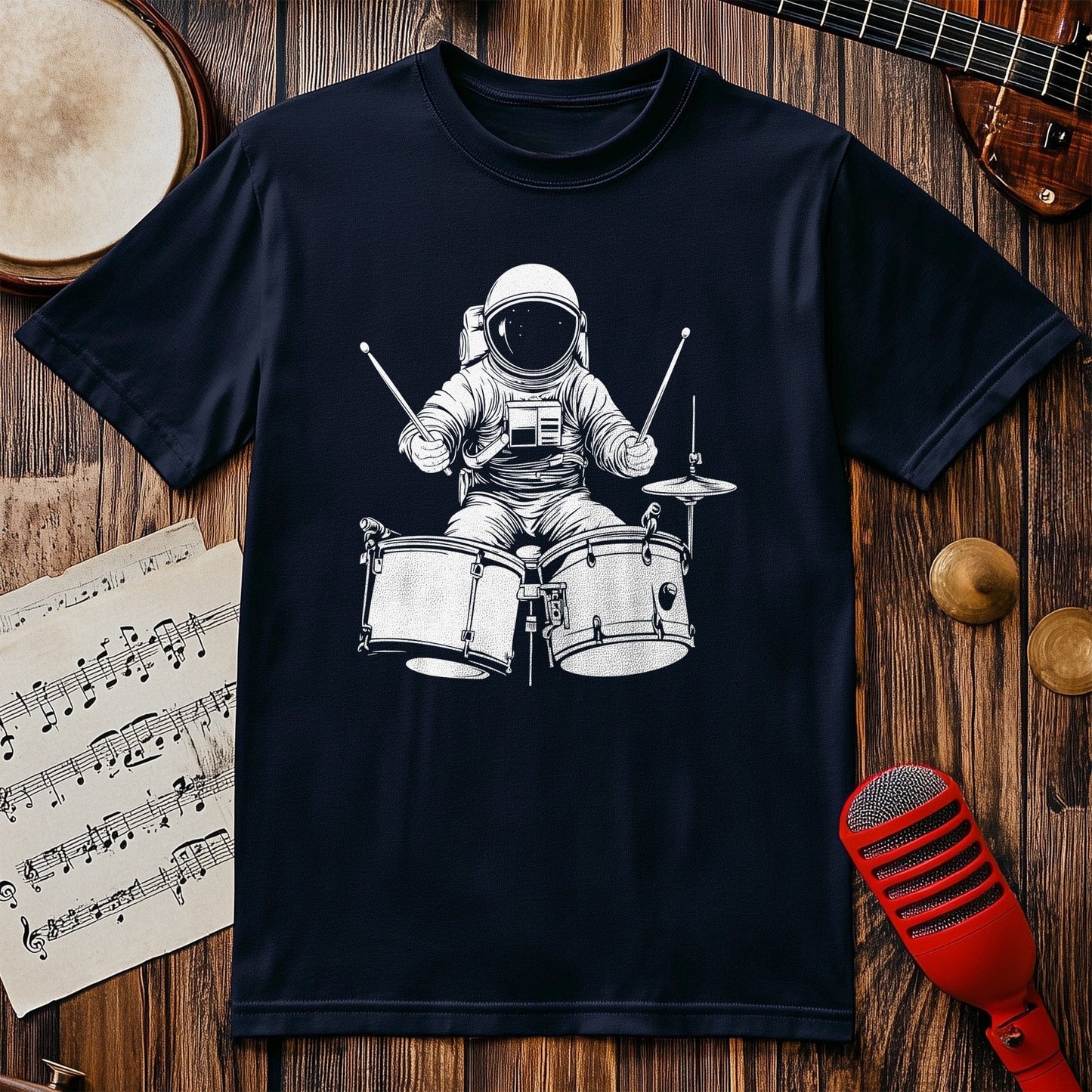 Astronaut Drummer T-Shirt