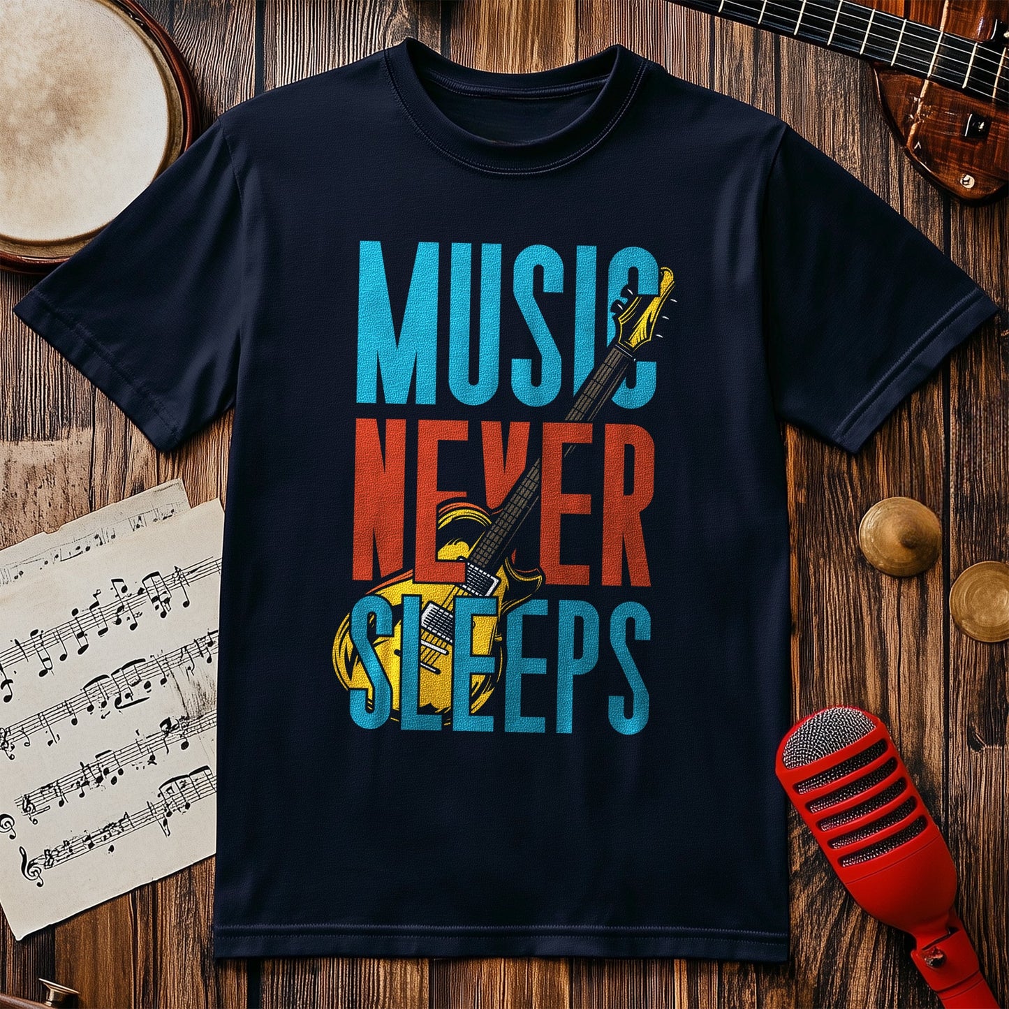 Music Never Sleeps t-shirt - For the