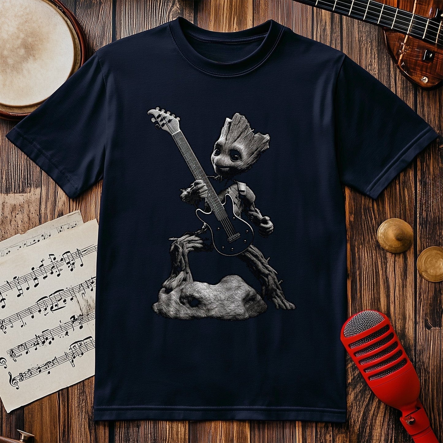 Baby Groot Guitar Rocks T-shirt