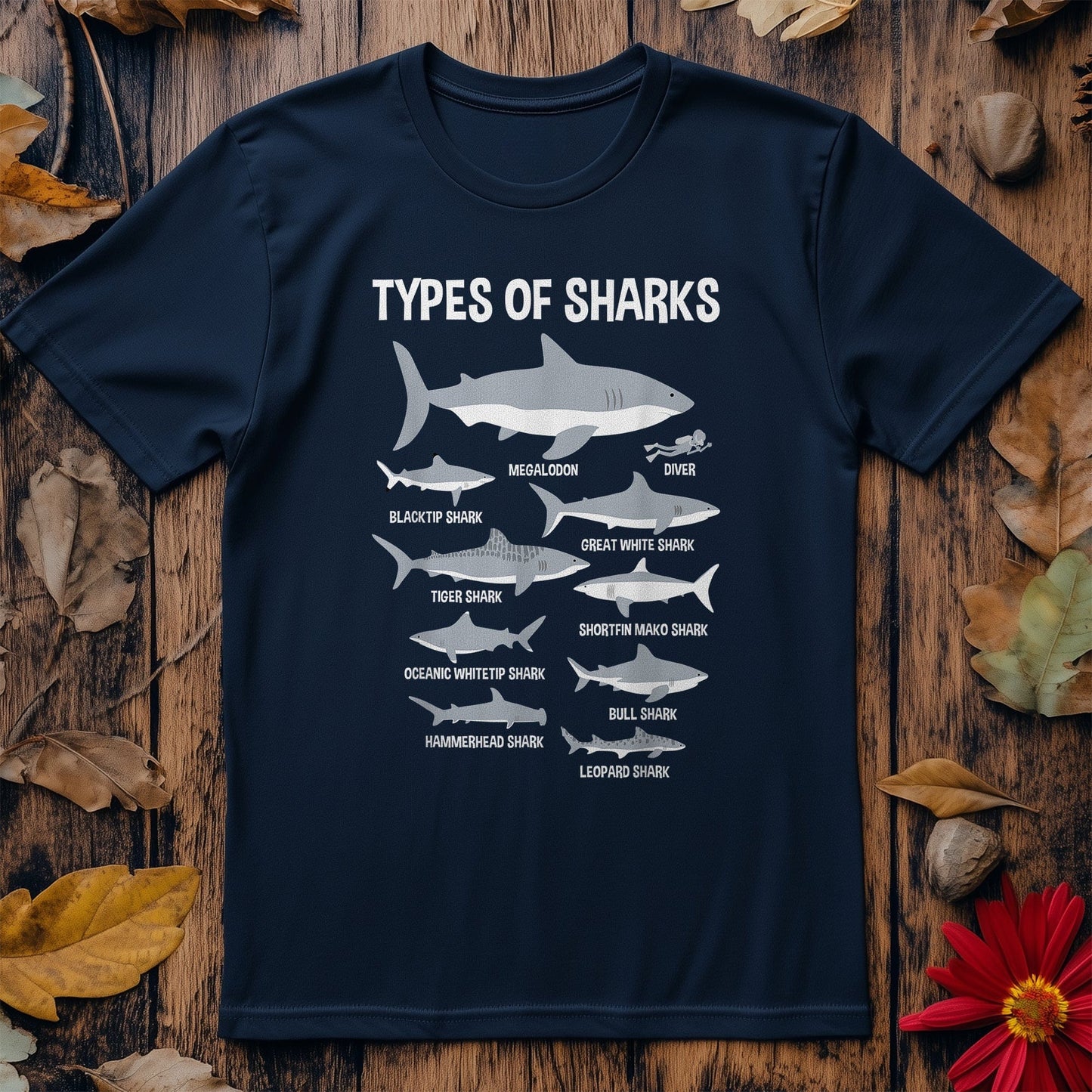 9 Types of Sharks T-shirt