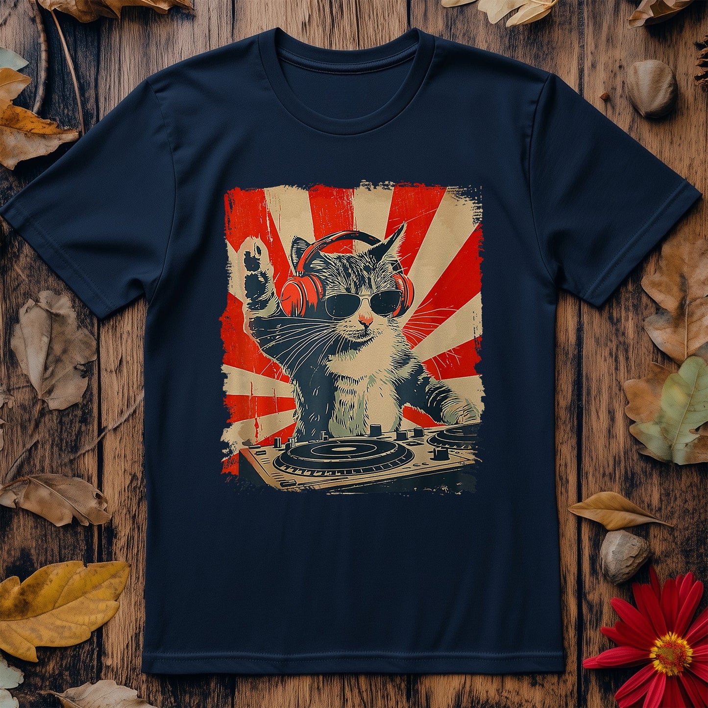 DJ Cat Disco Sound Tech T-shirt