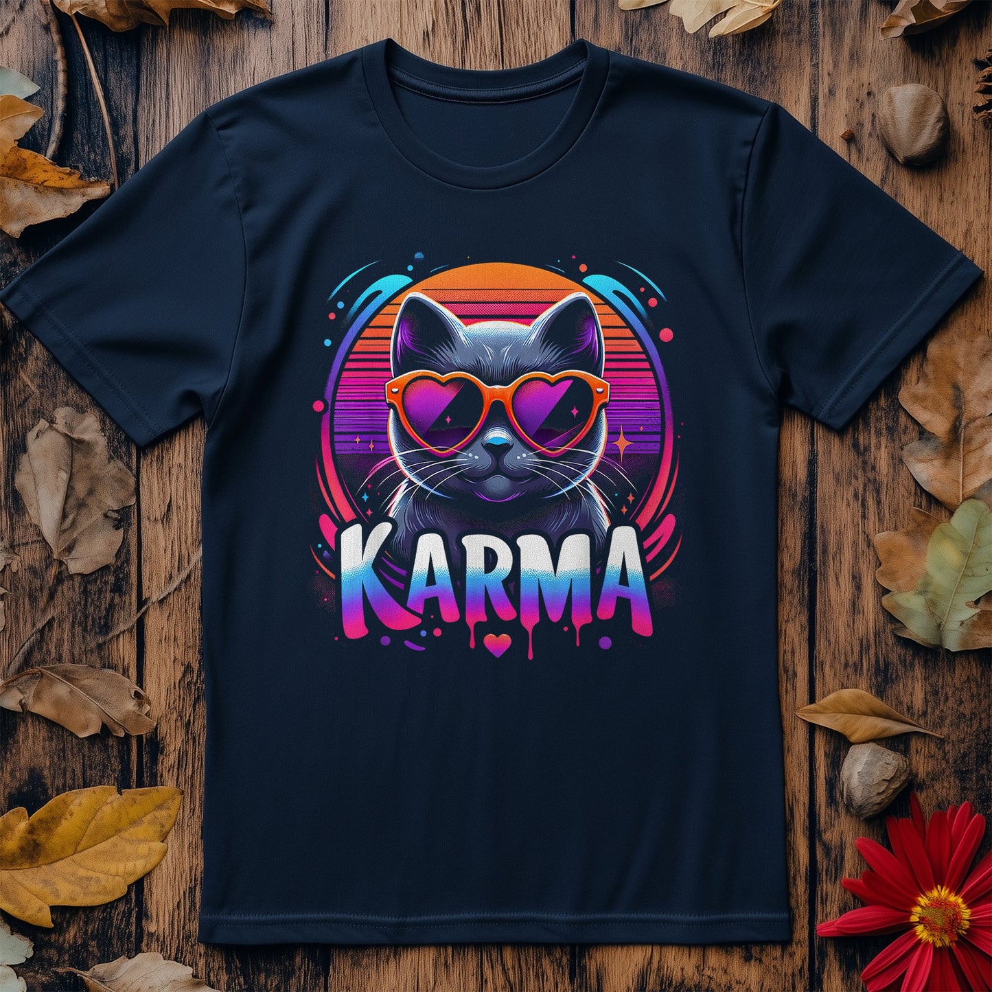 Karma Cat Neon t-shirt - Purrfectly