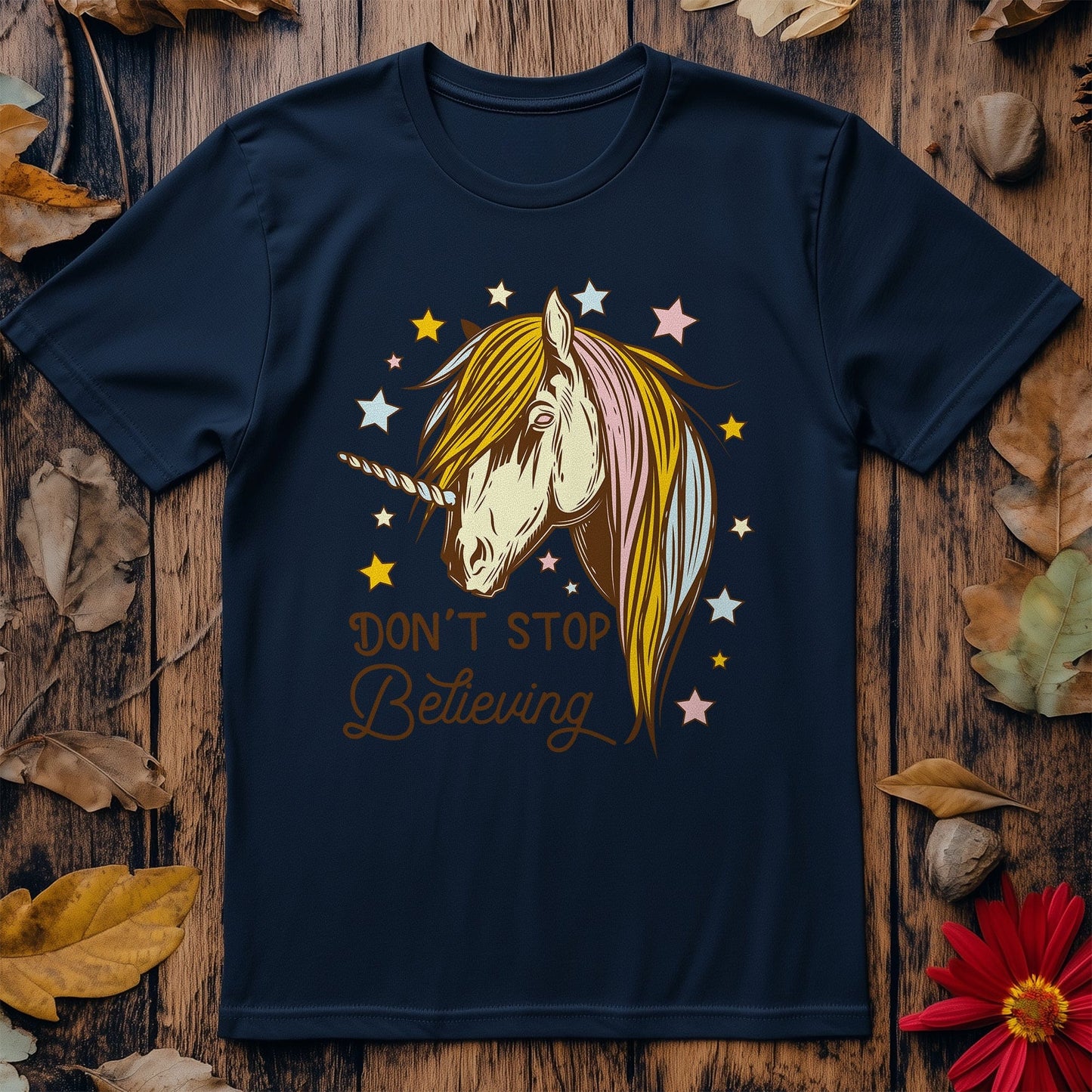 Don't Stop Believing Unicorn T-shirt