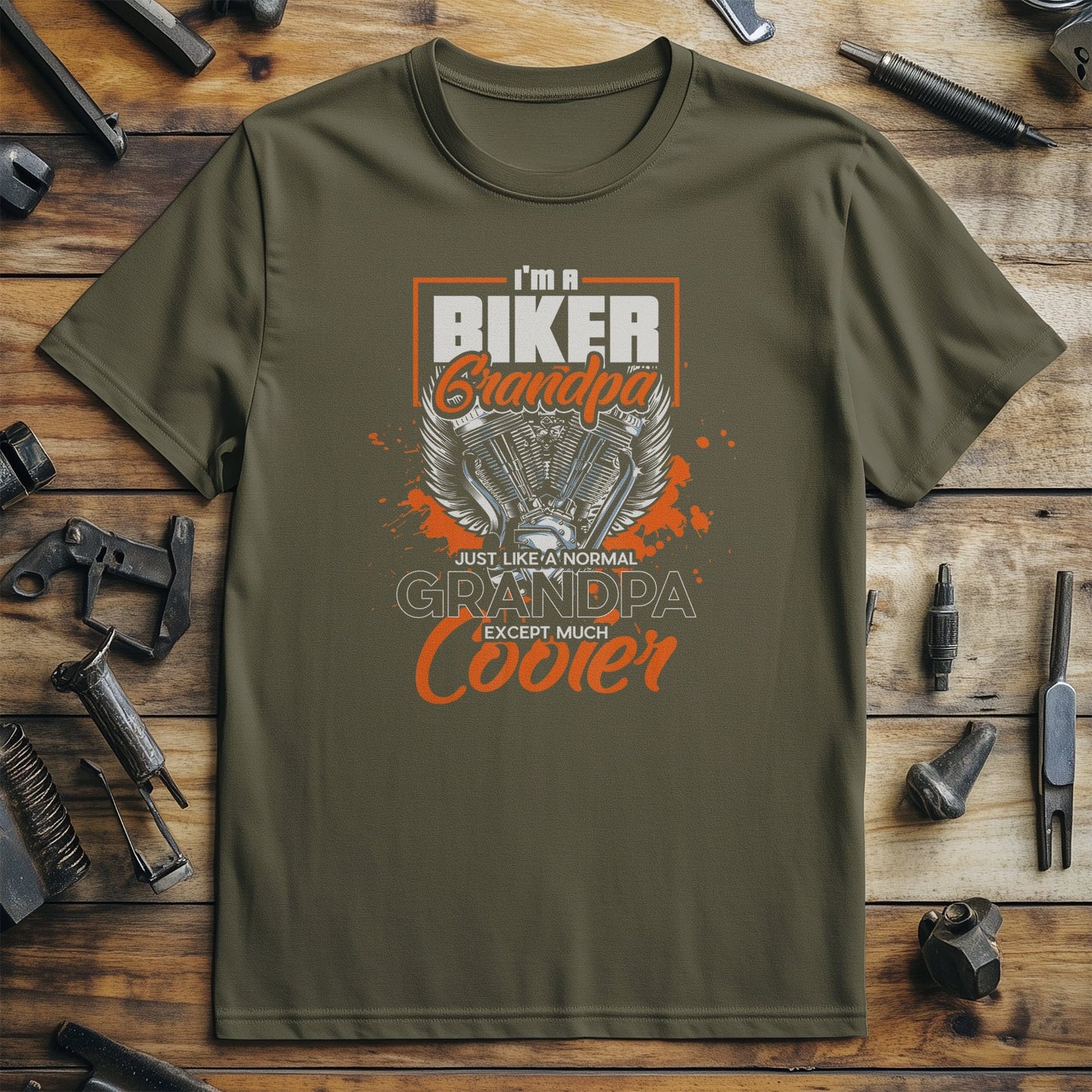 Biker Grandpa Cooler T-Shirt