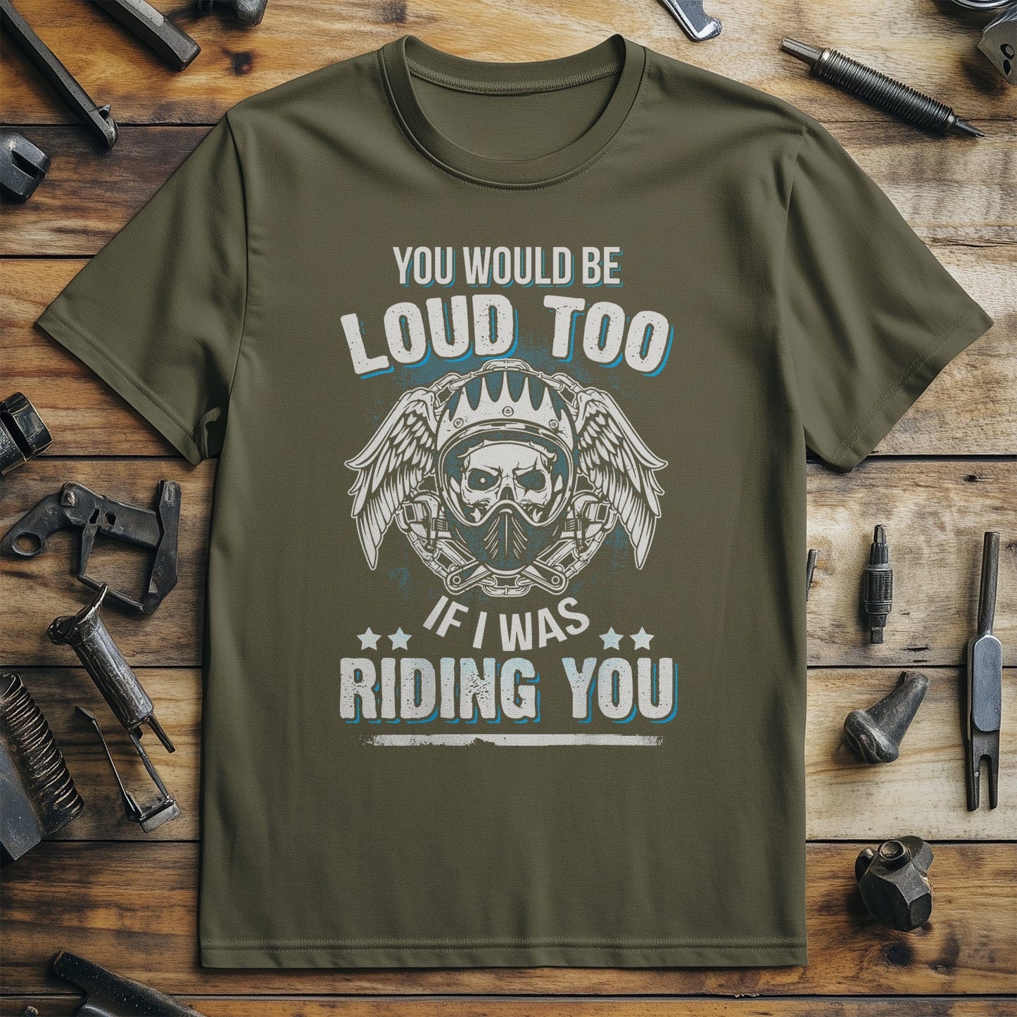 Sexy Motorcycle Biker Skull T-Shirt