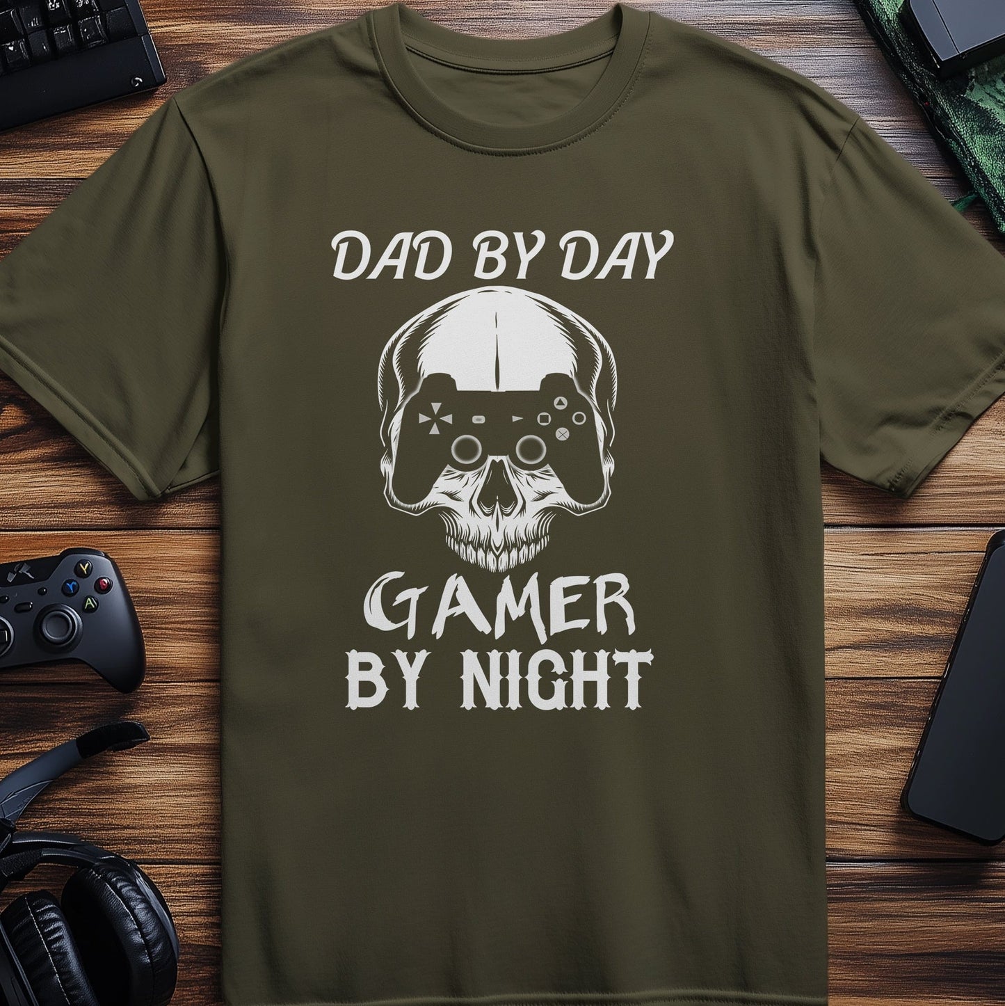Gamer Dad by Day, Skull by Night T-Shirt