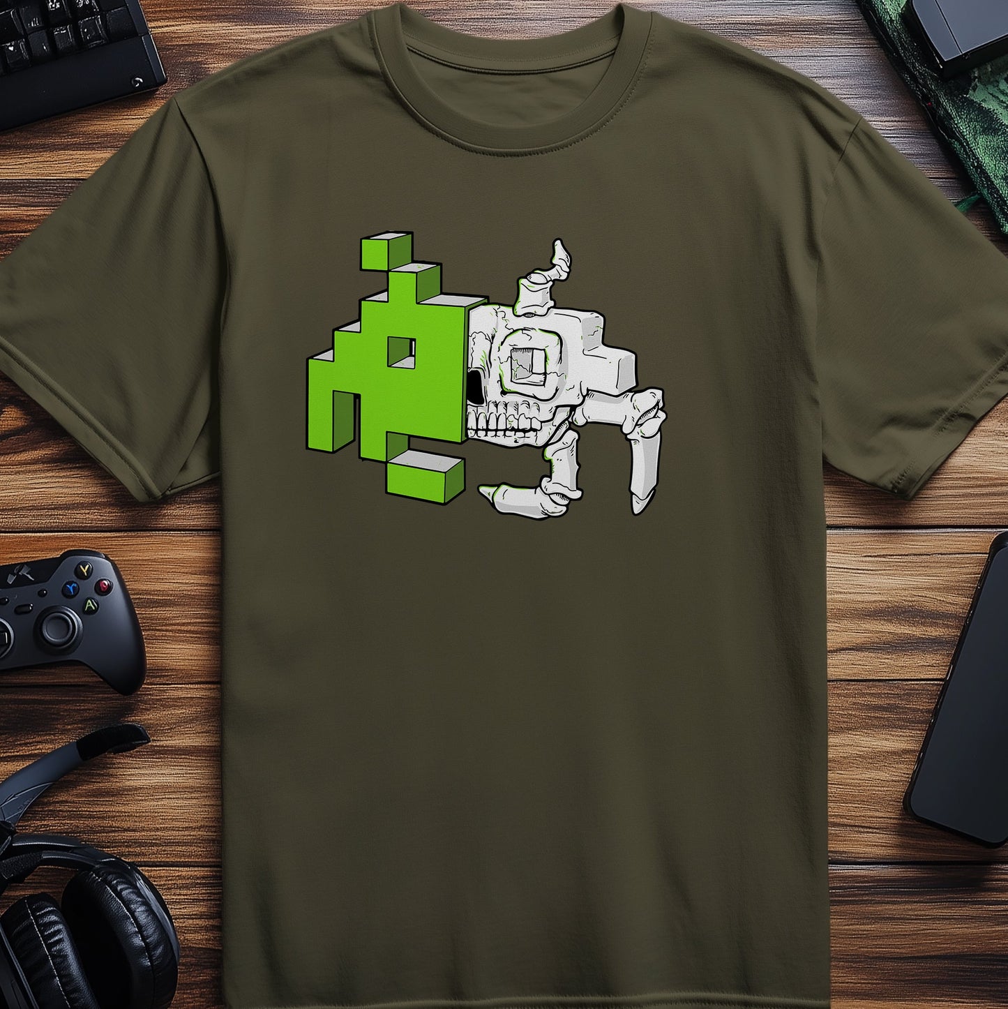 Space Invader Skull T-Shirt