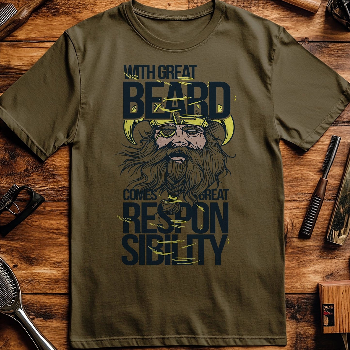 Beard Responsibility Art Style T-Shirt